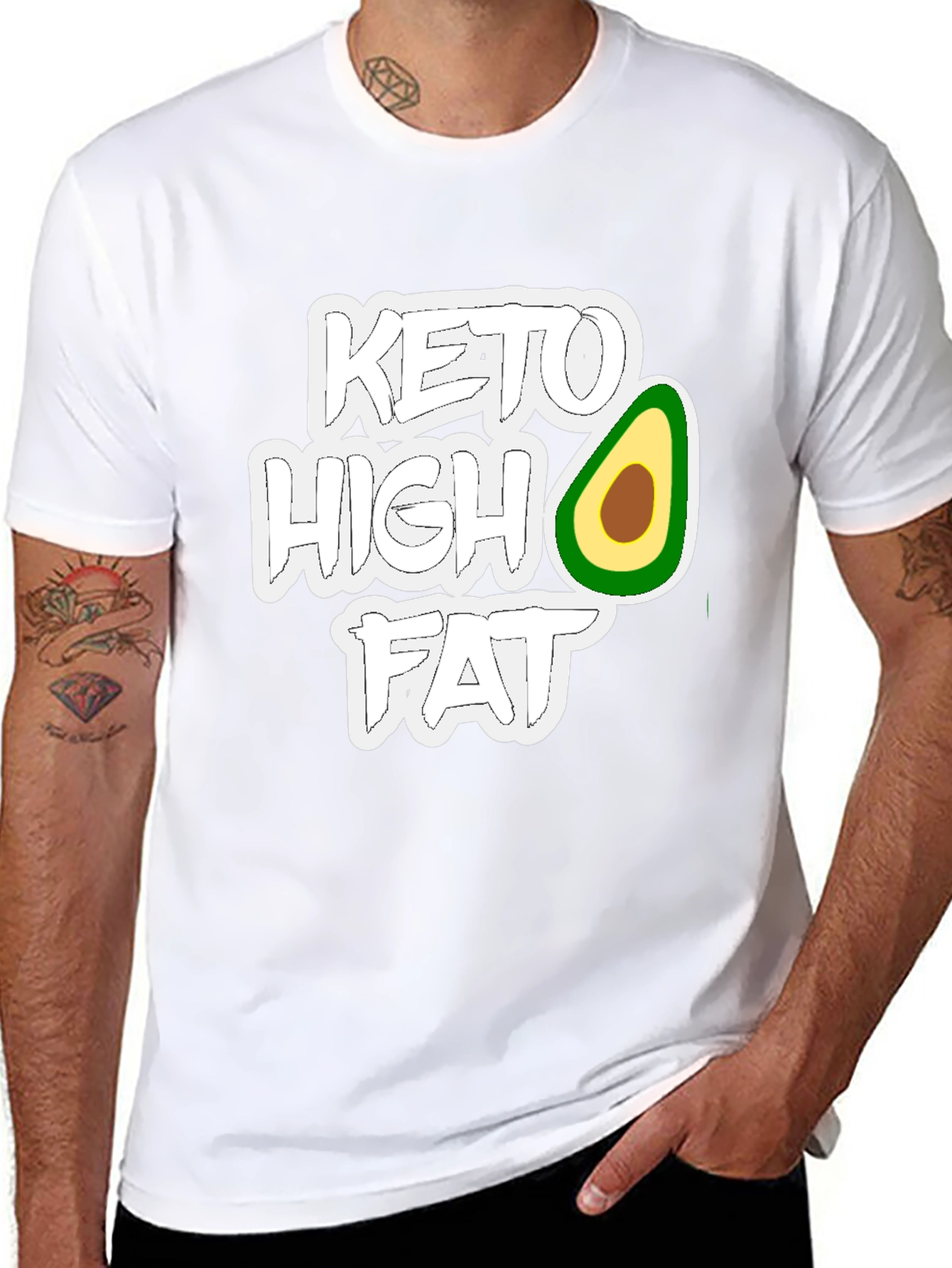 Keto High Fat T-Shirt - Avocado Design - 8