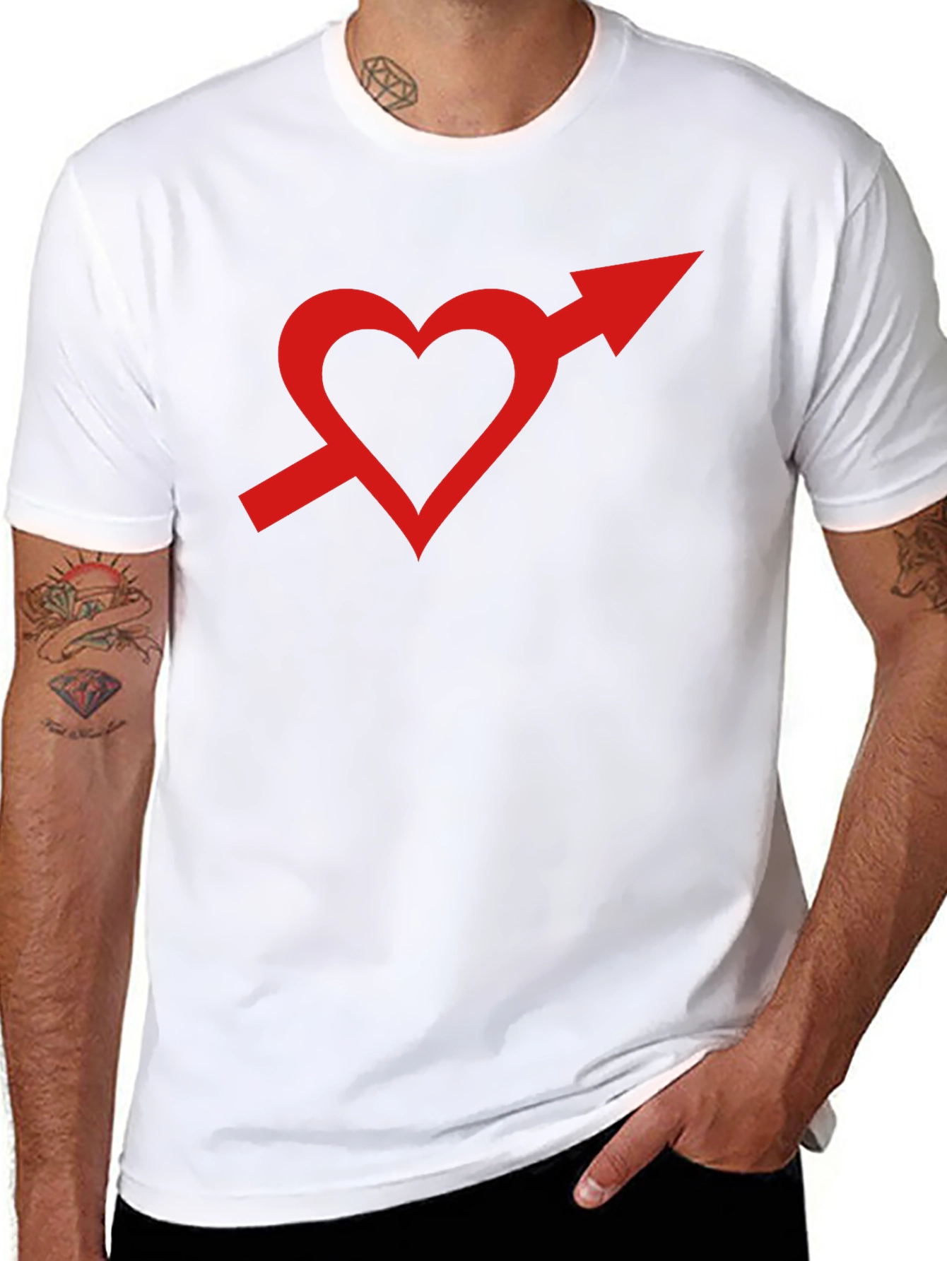 Black Heart Arrow Graphic Tee - Stylish Unisex T-Shirt view 8