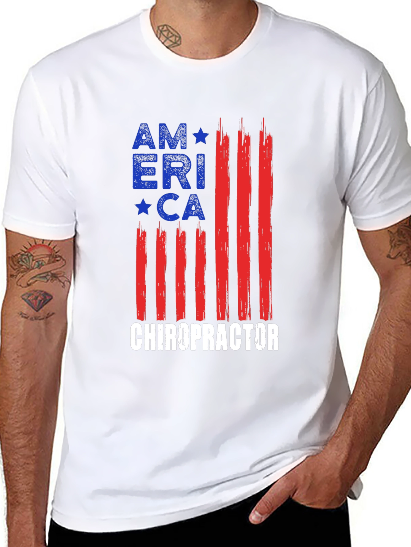 Black Chiropractor America T-Shirt view 8