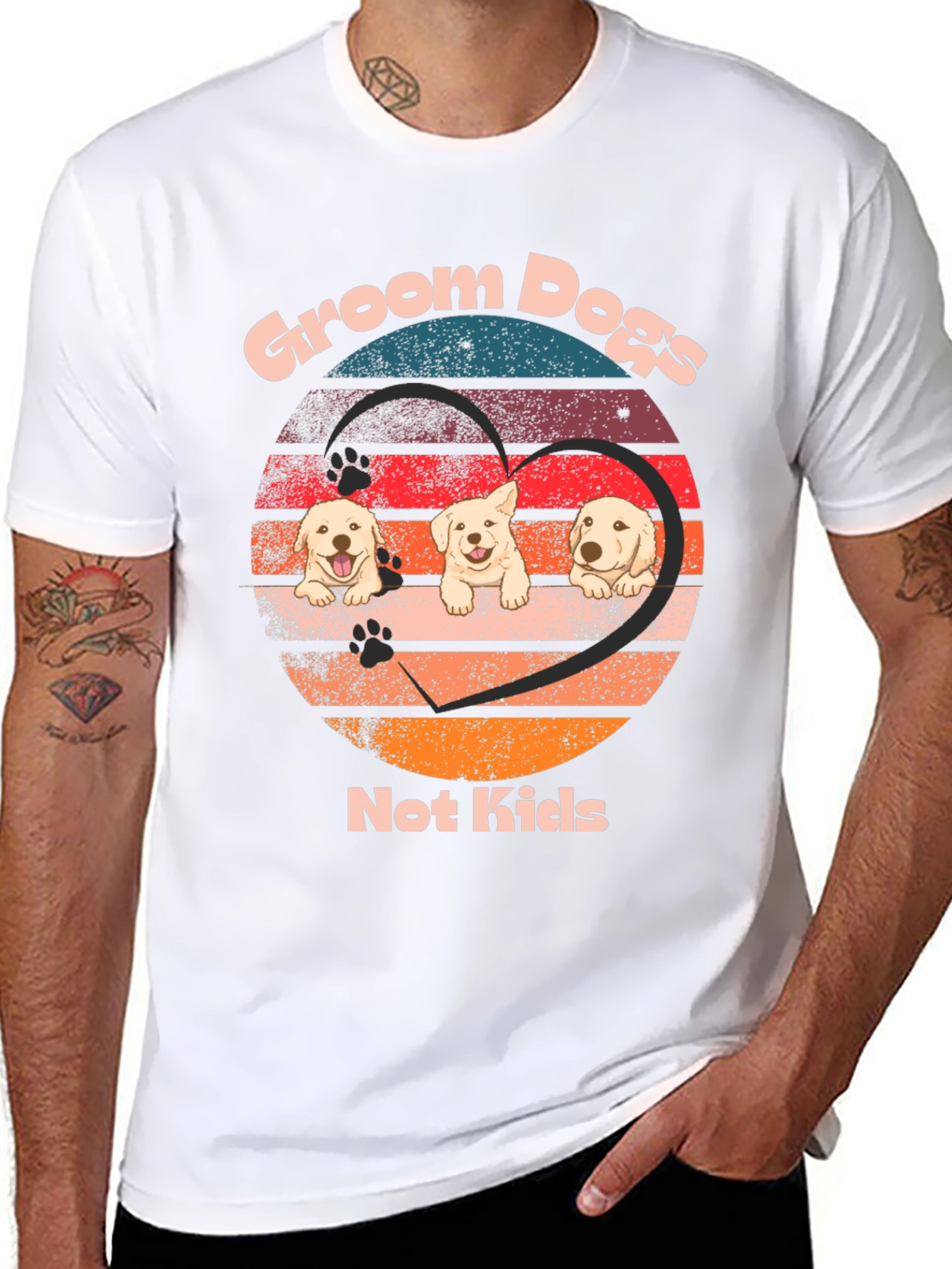 Black Groom Dogs Not Kids Graphic Tee view 8