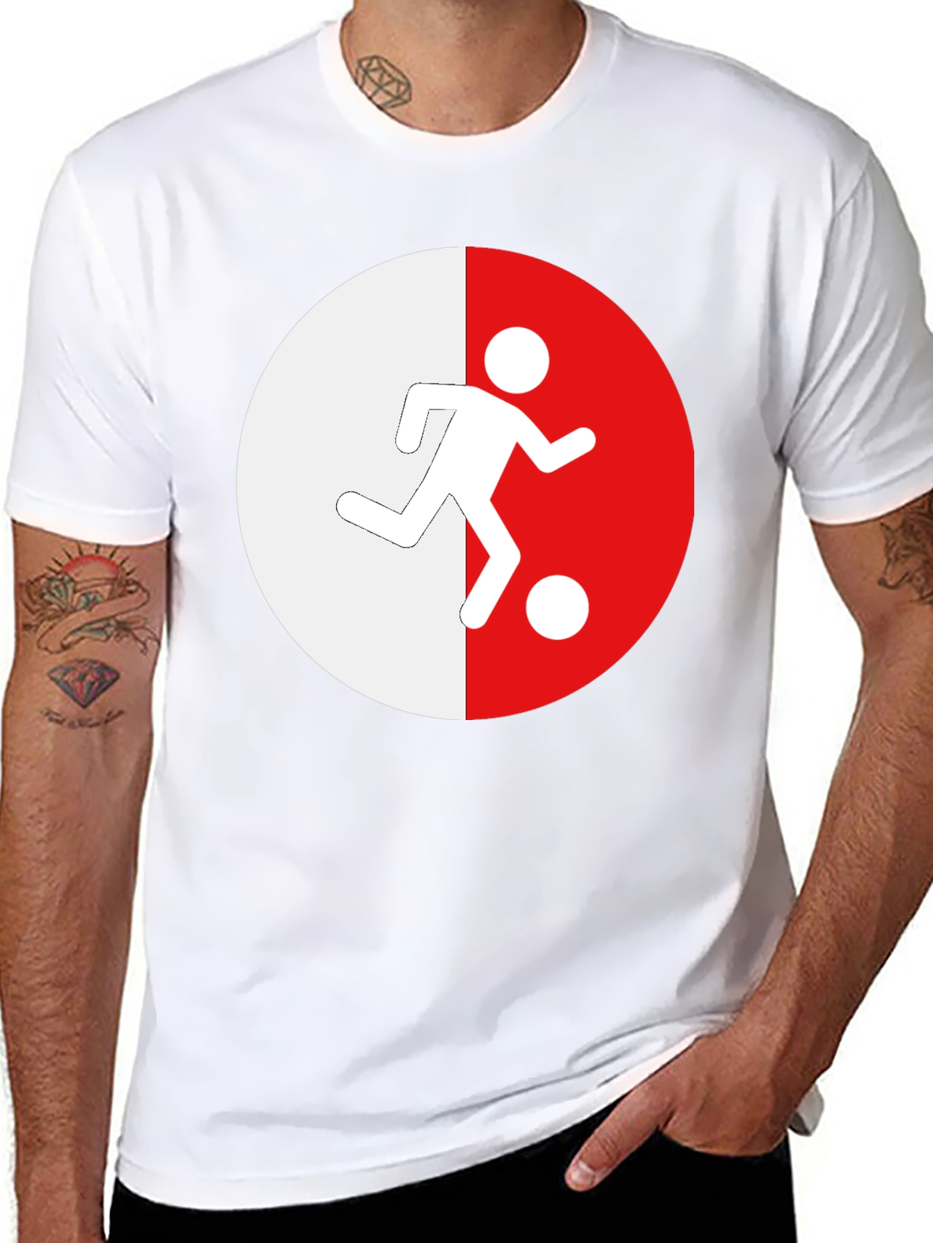 Black Soccer Player Graphic Tee - Black Casual Shirt view 8