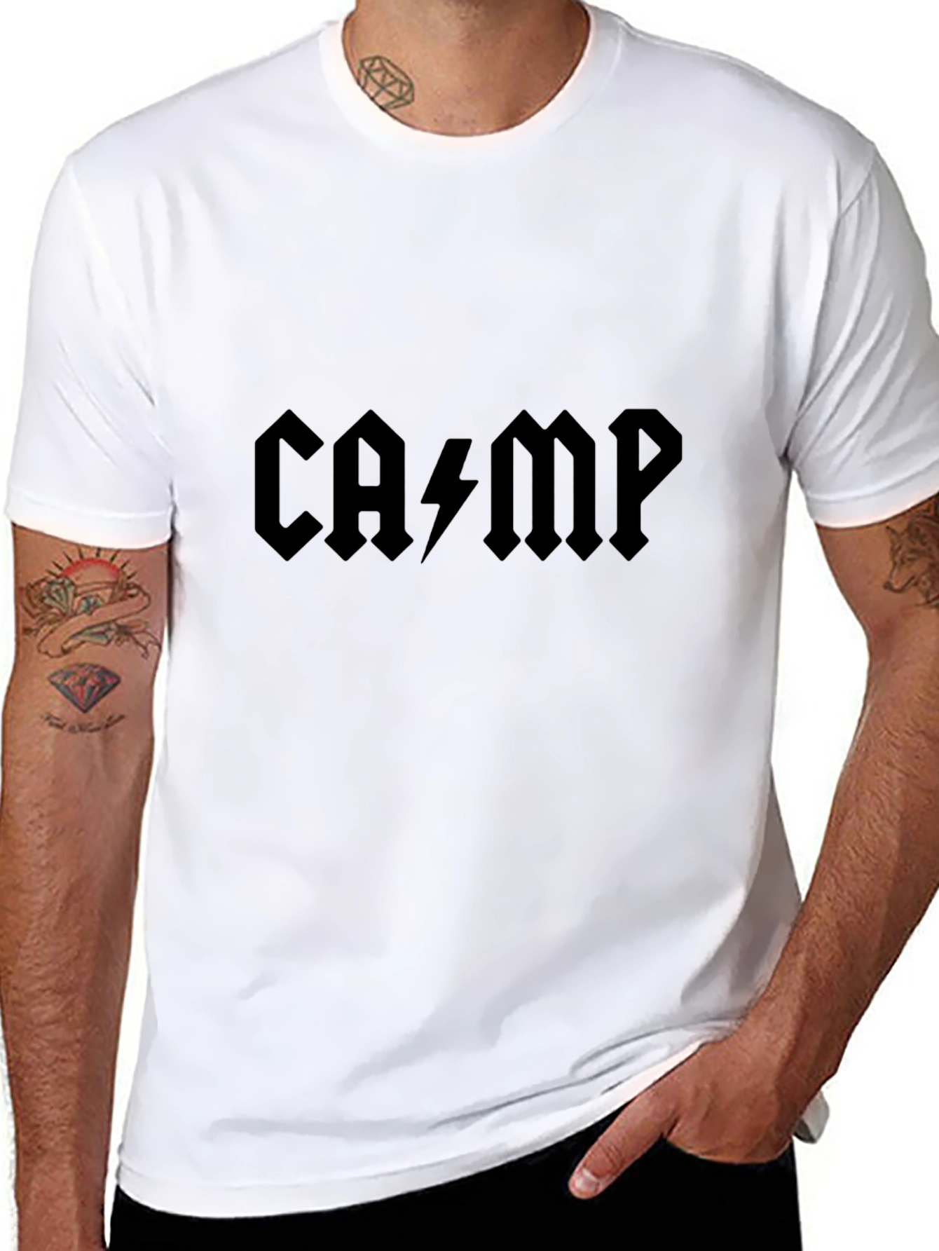 Black Camp T-Shirt - AC/DC Inspired Design view 8