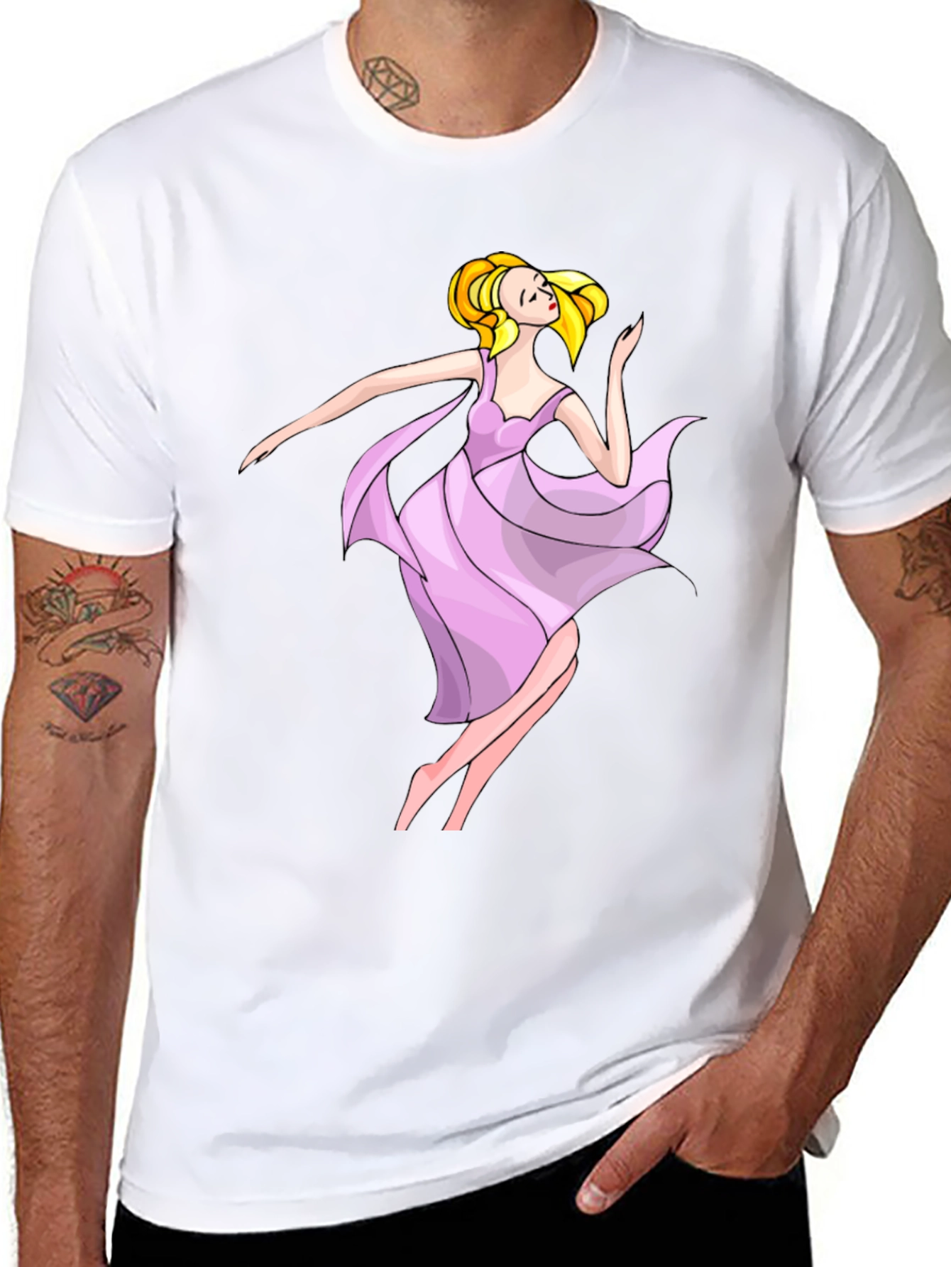 Black Elegant Ballerina Graphic T-Shirt view 8