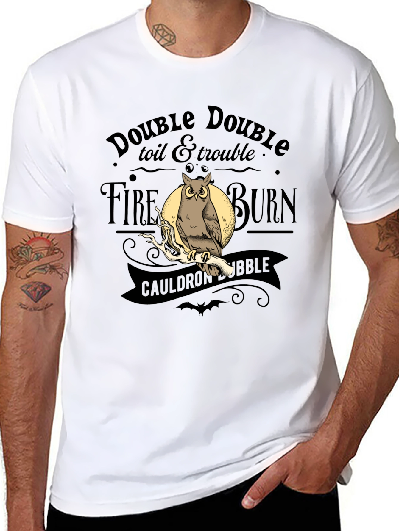 Black Double Double Toil & Trouble Owl T-Shirt view 8