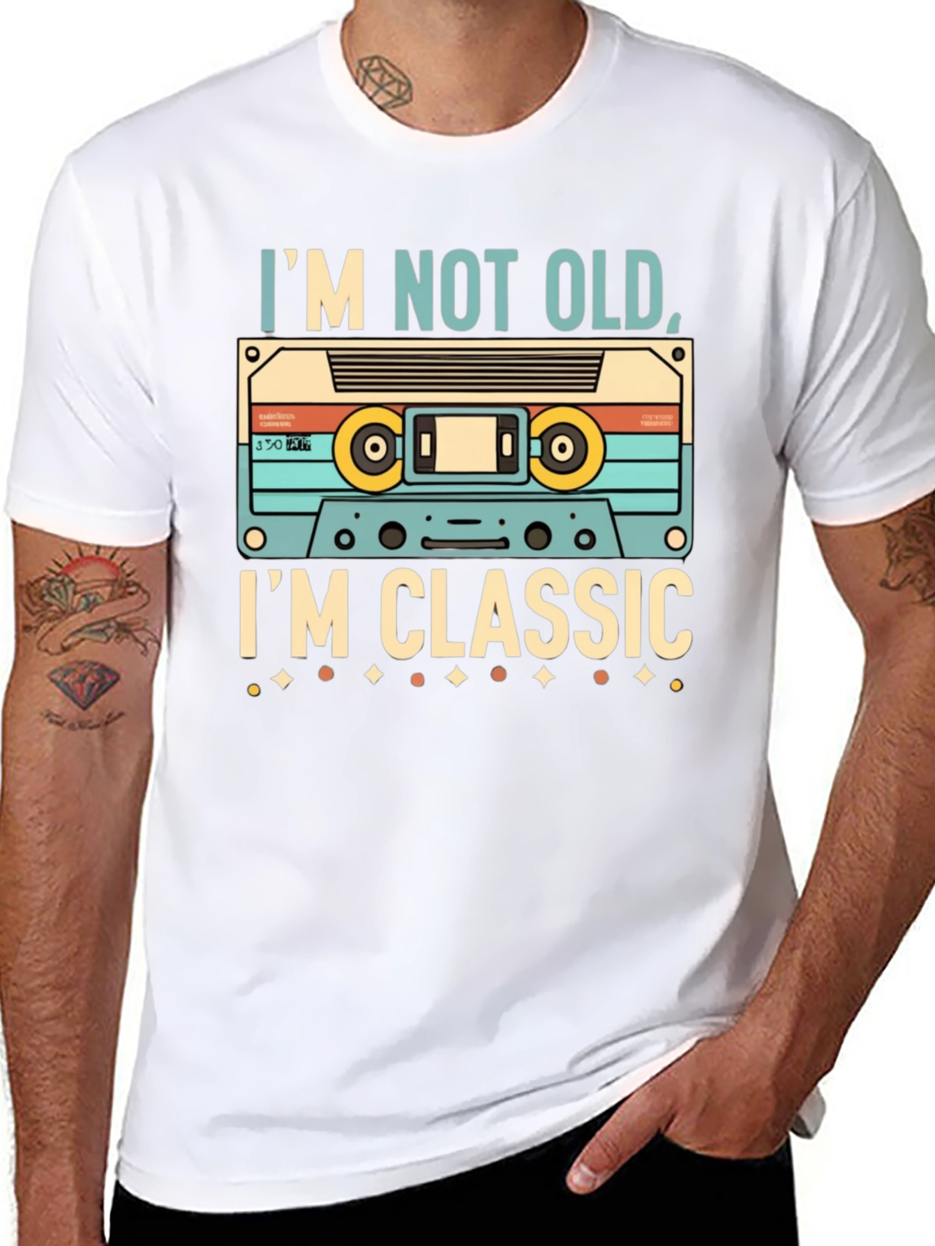 Black I'm Not Old, I'm Classic Cassette Tape T-Shirt view 8