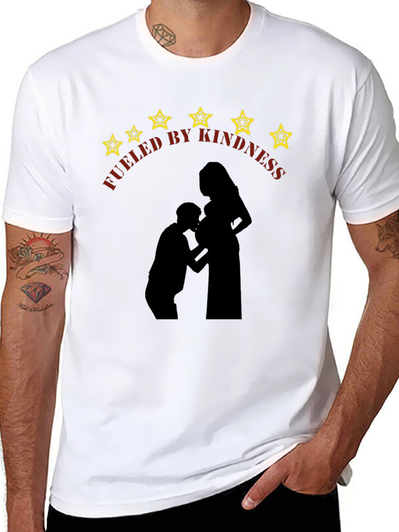 Black Kindness Fueled Maternity T-Shirt view 8