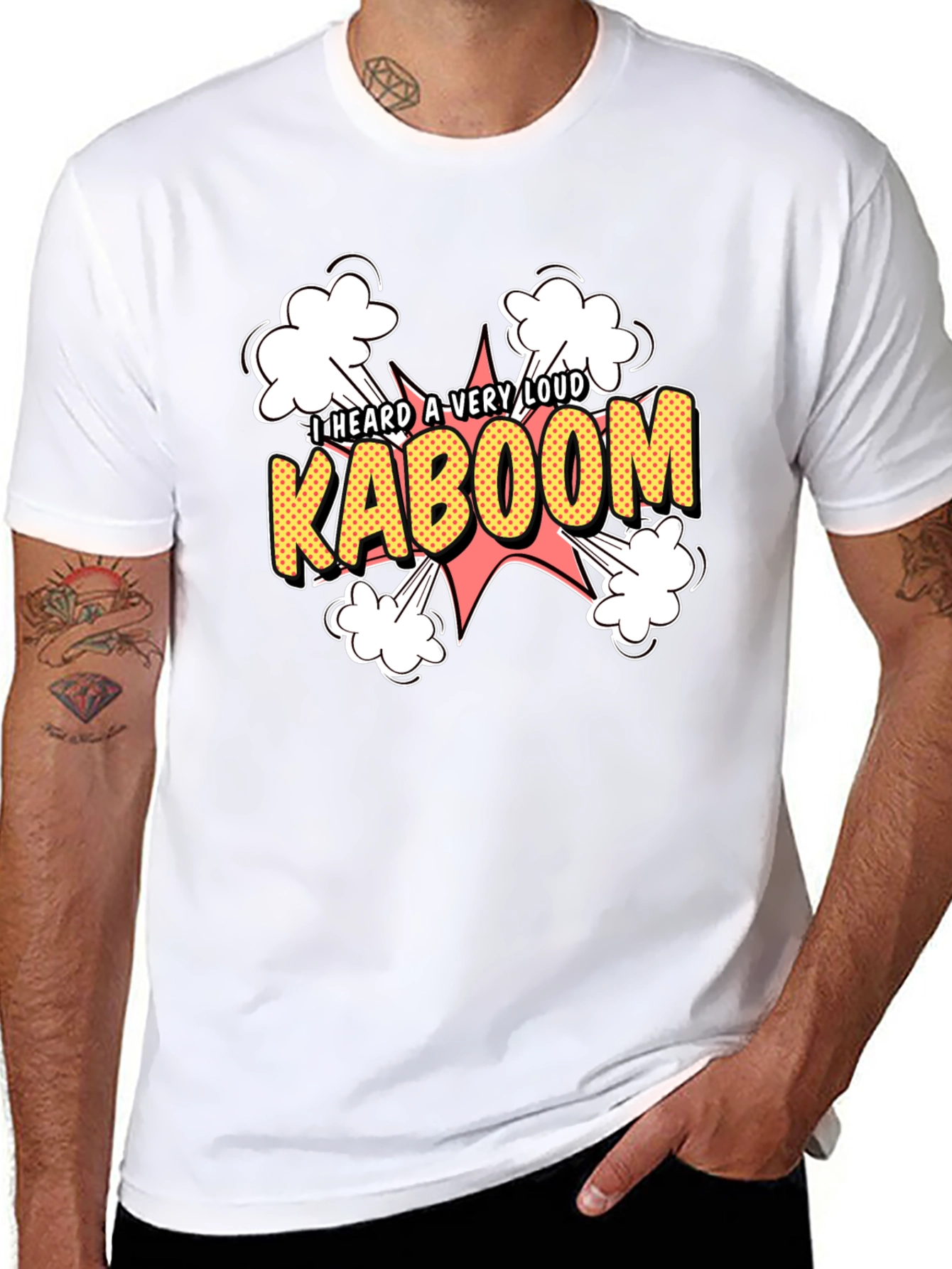 Black Kaboom Graphic Tee - Loud Explosion Design view 8