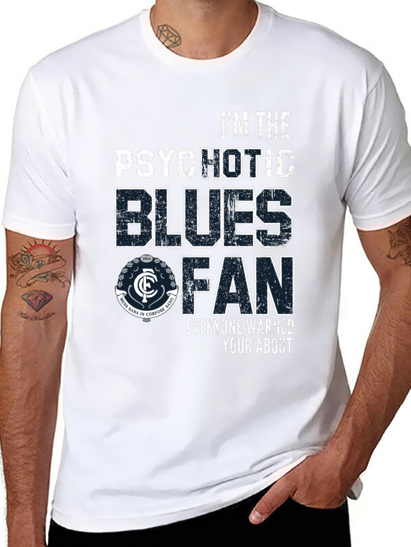 Black Psychotic Blues Fan T-Shirt - Carlton Football Club view 8
