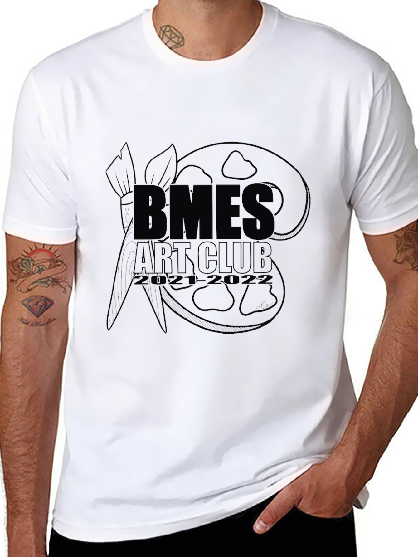Black Black BMES Art Club Graphic T-Shirt view 8