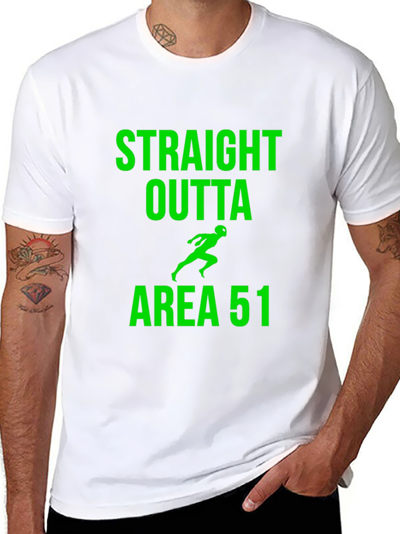 Black Straight Outta Area 51 Alien Graphic Tee view 8
