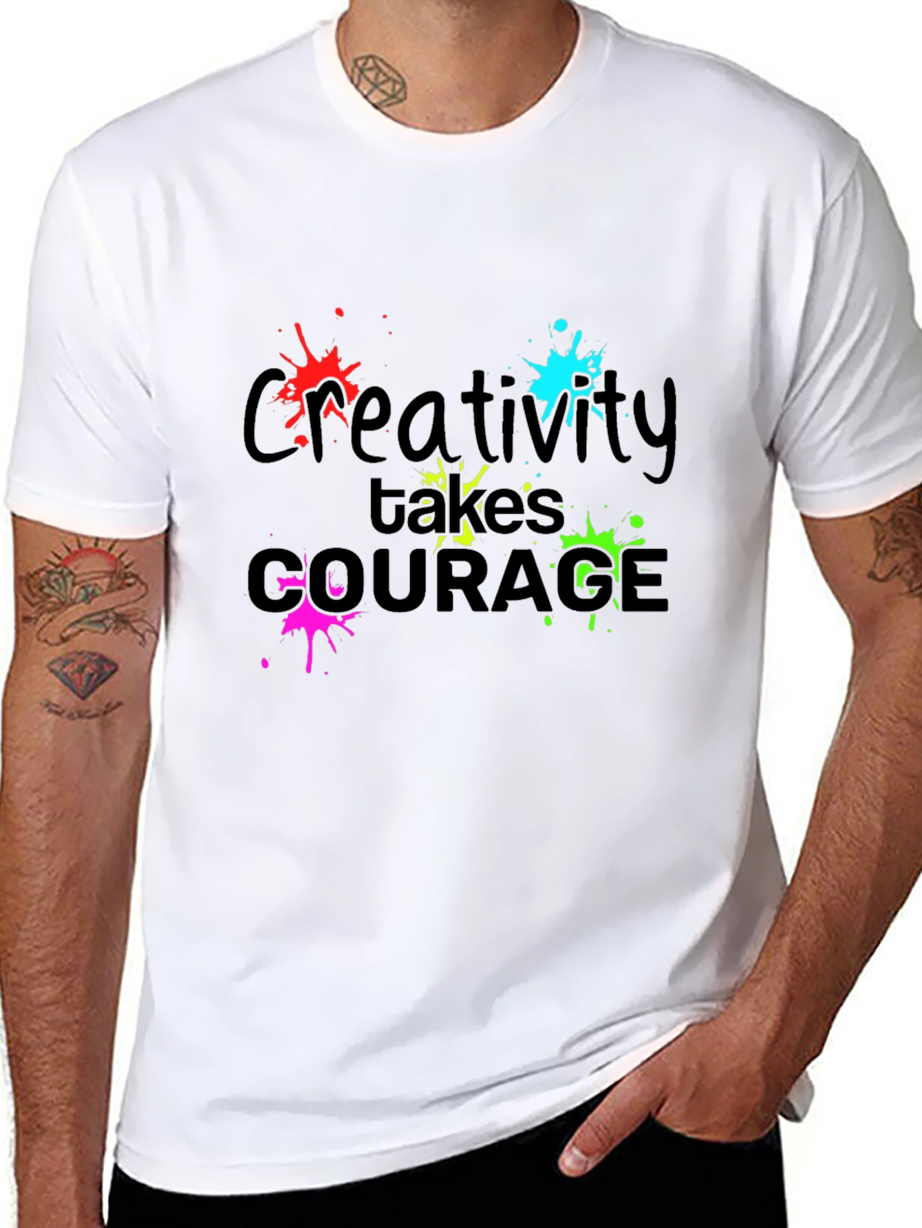 Black Creative Courage T-Shirt - Bold Design view 8