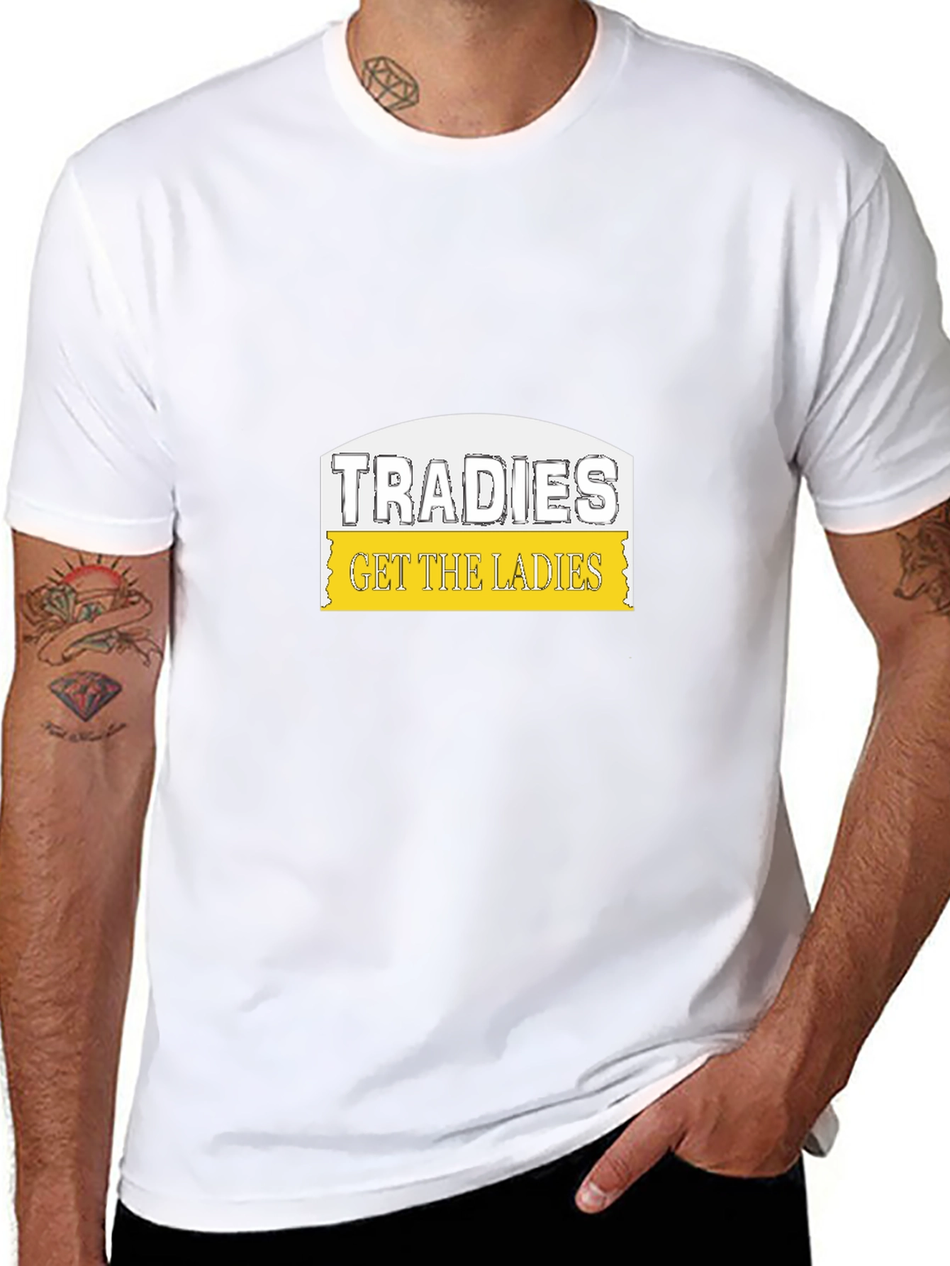 Black Tradies Get The Ladies Black T-Shirt view 8