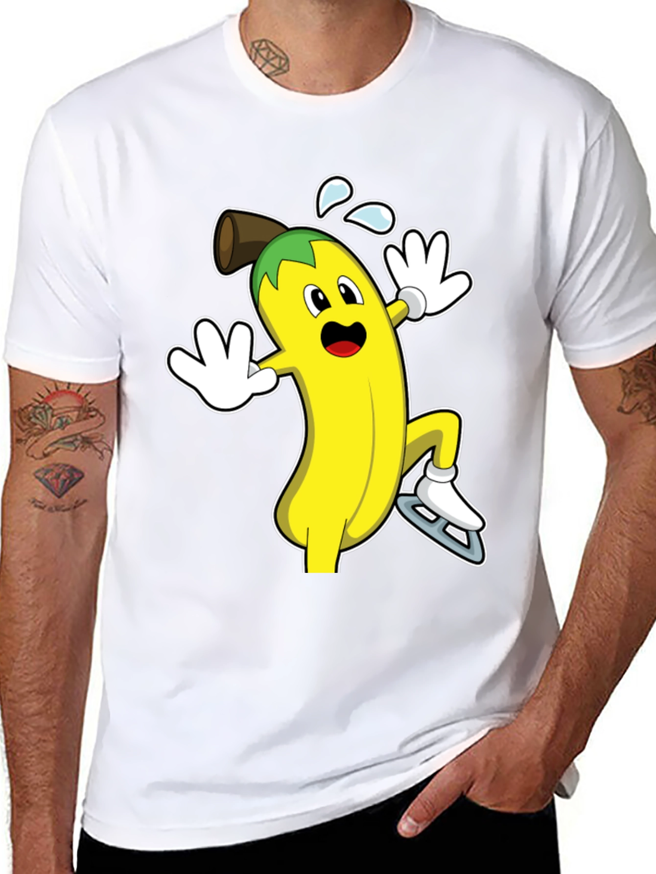 Black Banana Ice Skating T-Shirt - Fun & Unique Design view 8