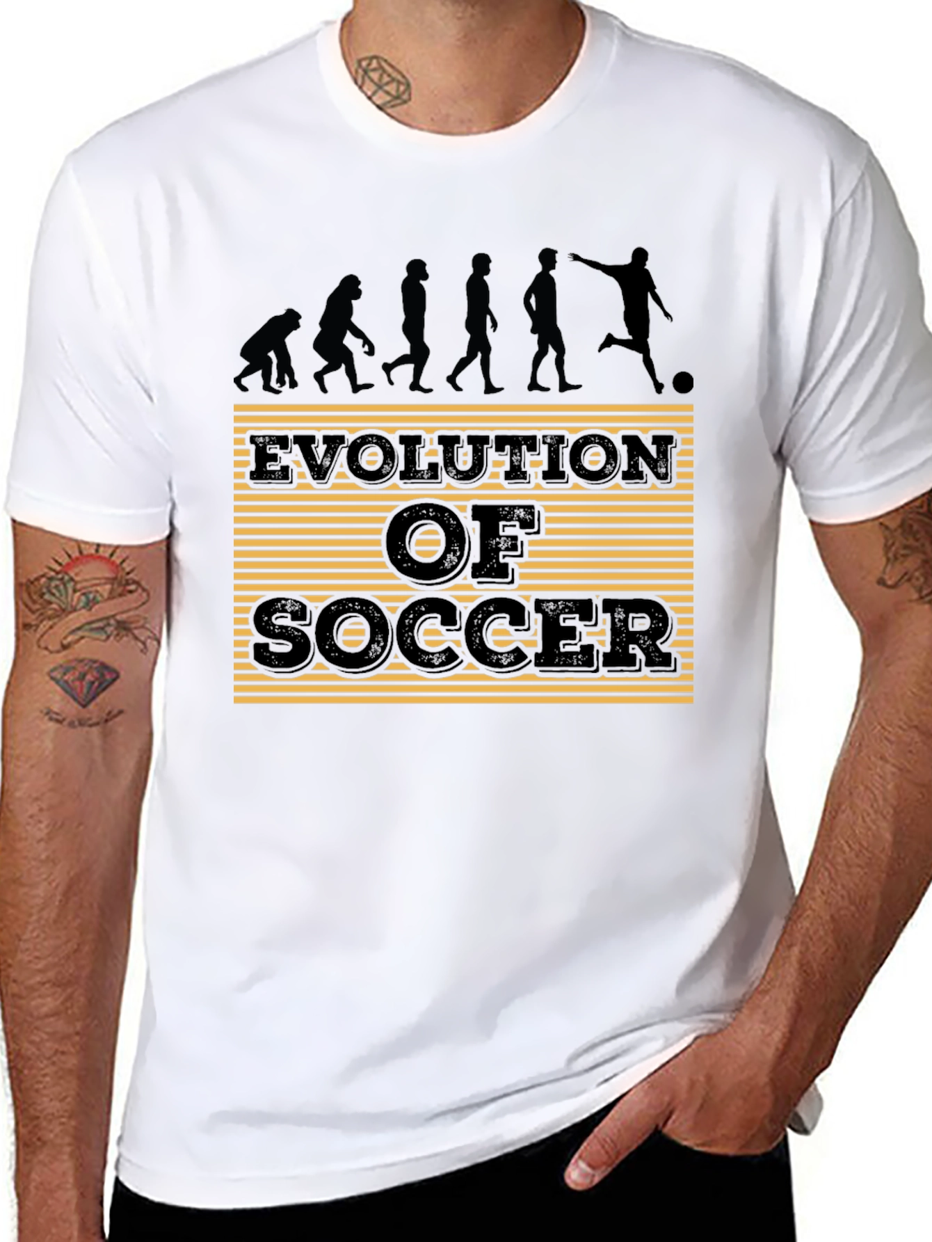 Black Evolution of Soccer Graphic T-Shirt view 8