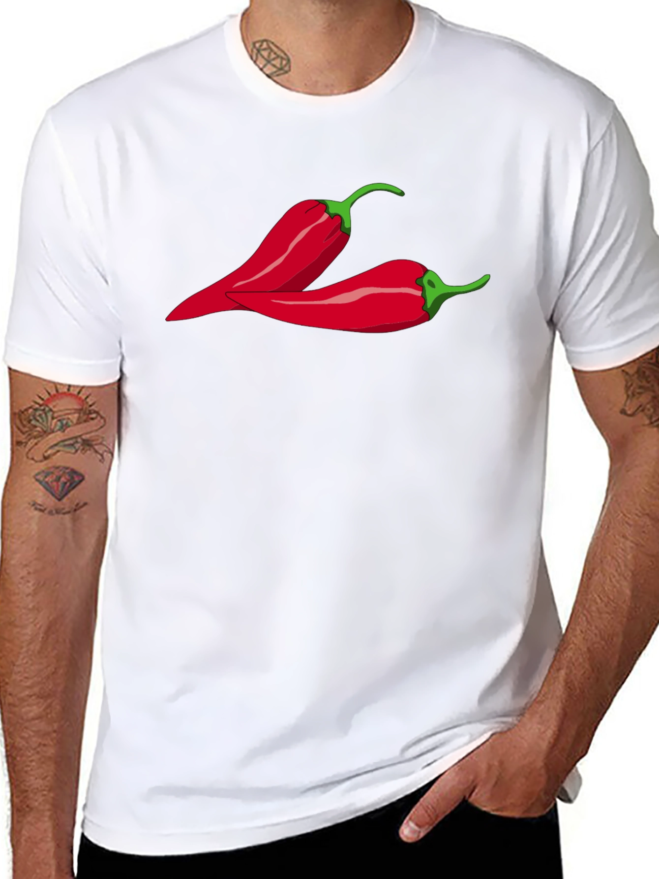 Spicy Chili Pepper Graphic T-Shirt - Black - 8