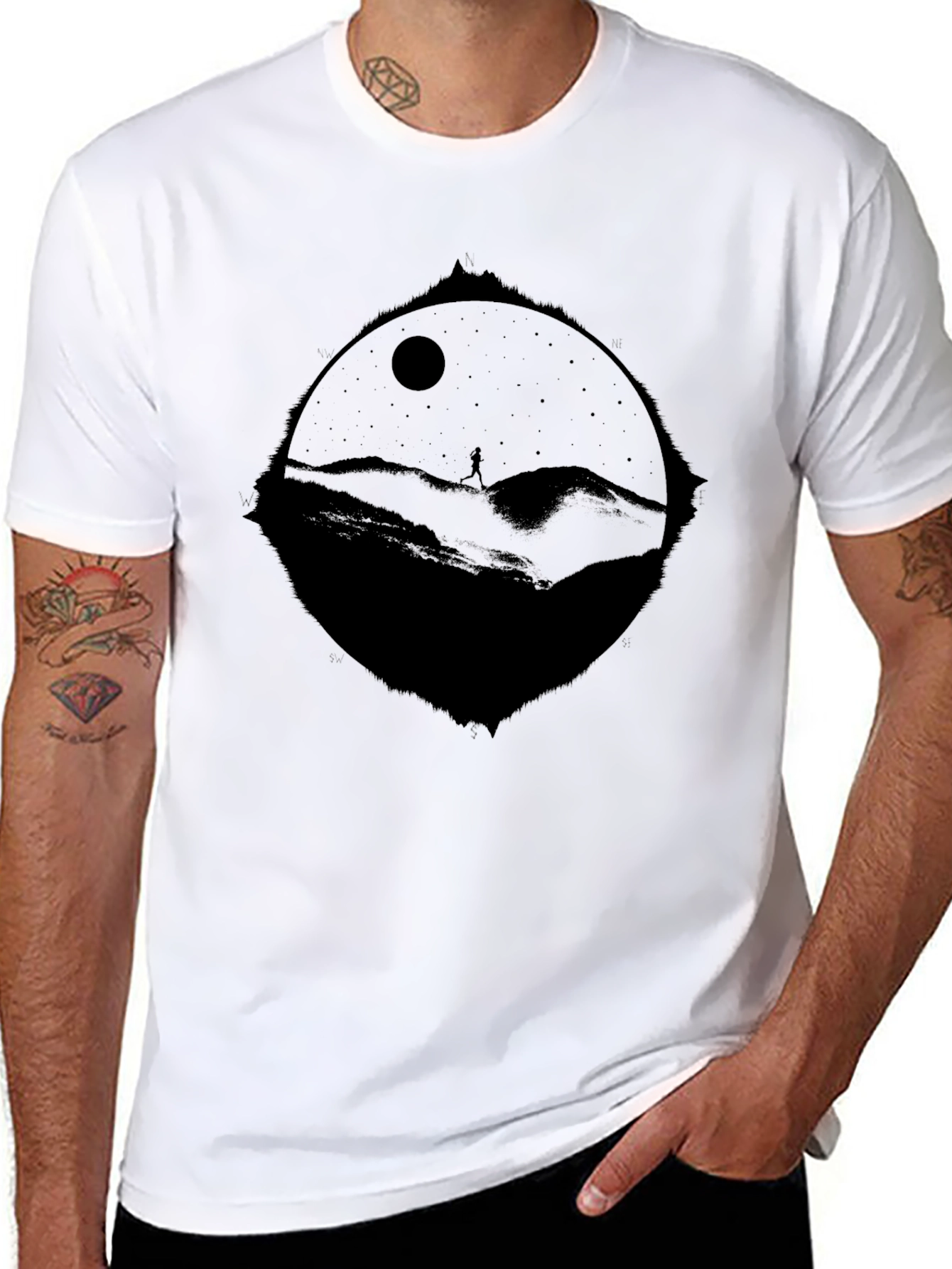 Black Nightscape Graphic T-Shirt - Black view 8