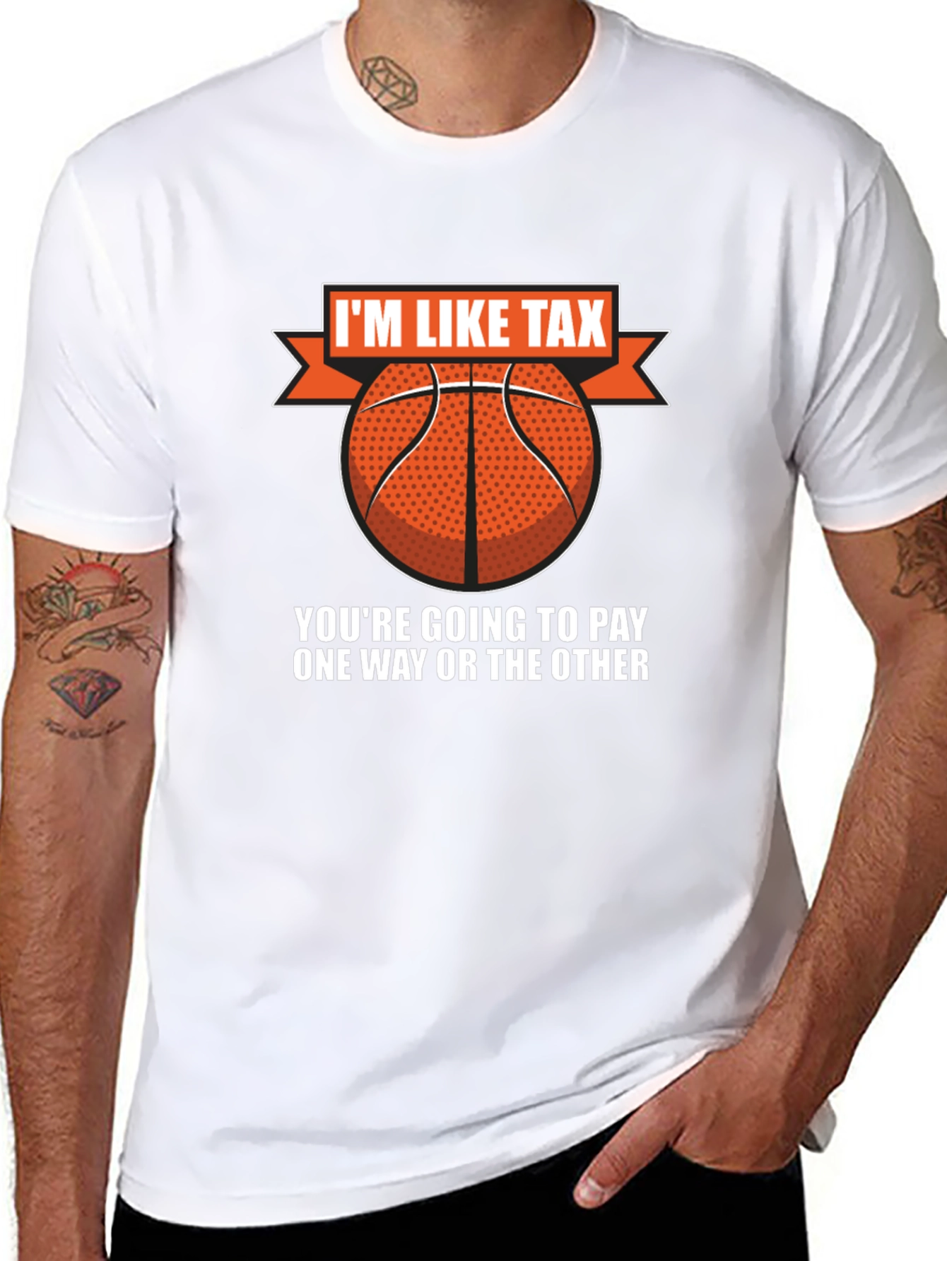 Black I'm Like Tax Basketball T-Shirt - Pay Up! view 8