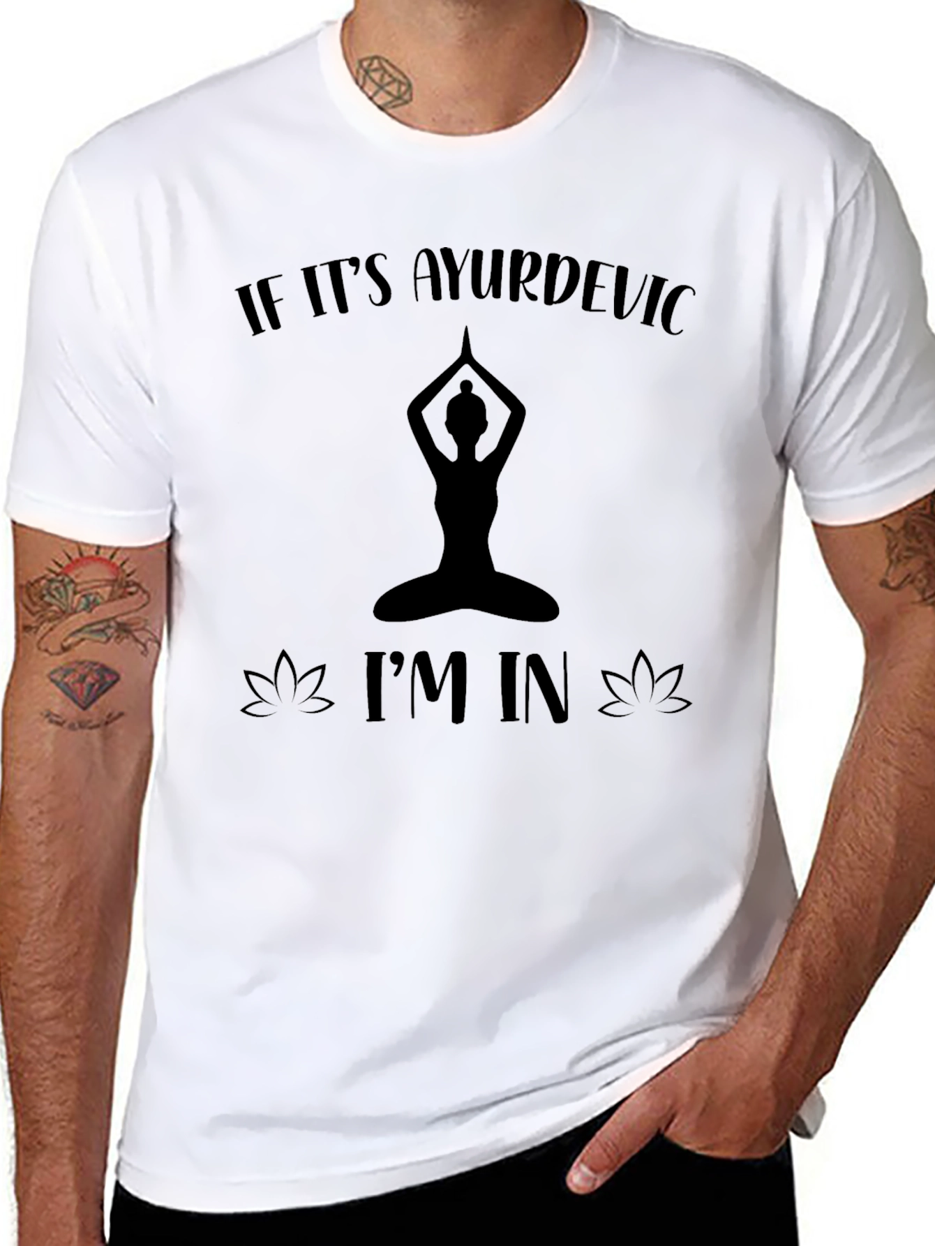 Black Ayurvedic Yoga T-Shirt - Meditate in Style view 8