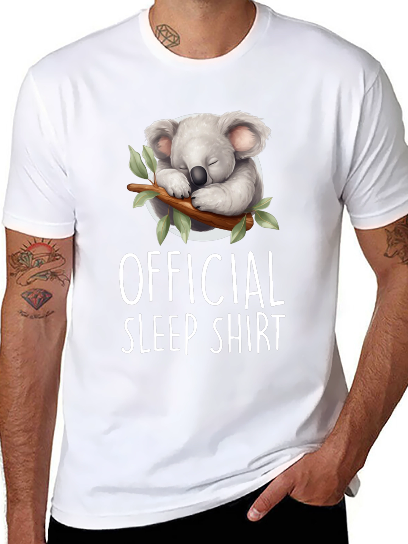 Black Official Sleep Shirt - Koala Graphic Tee view 8