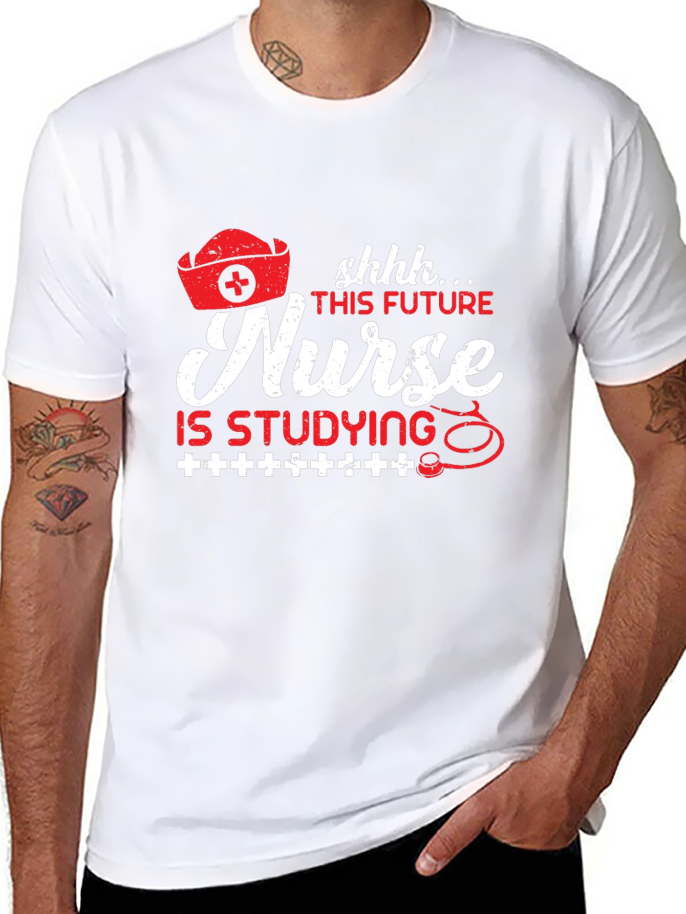 Black Future Nurse Studying Black T-Shirt view 8