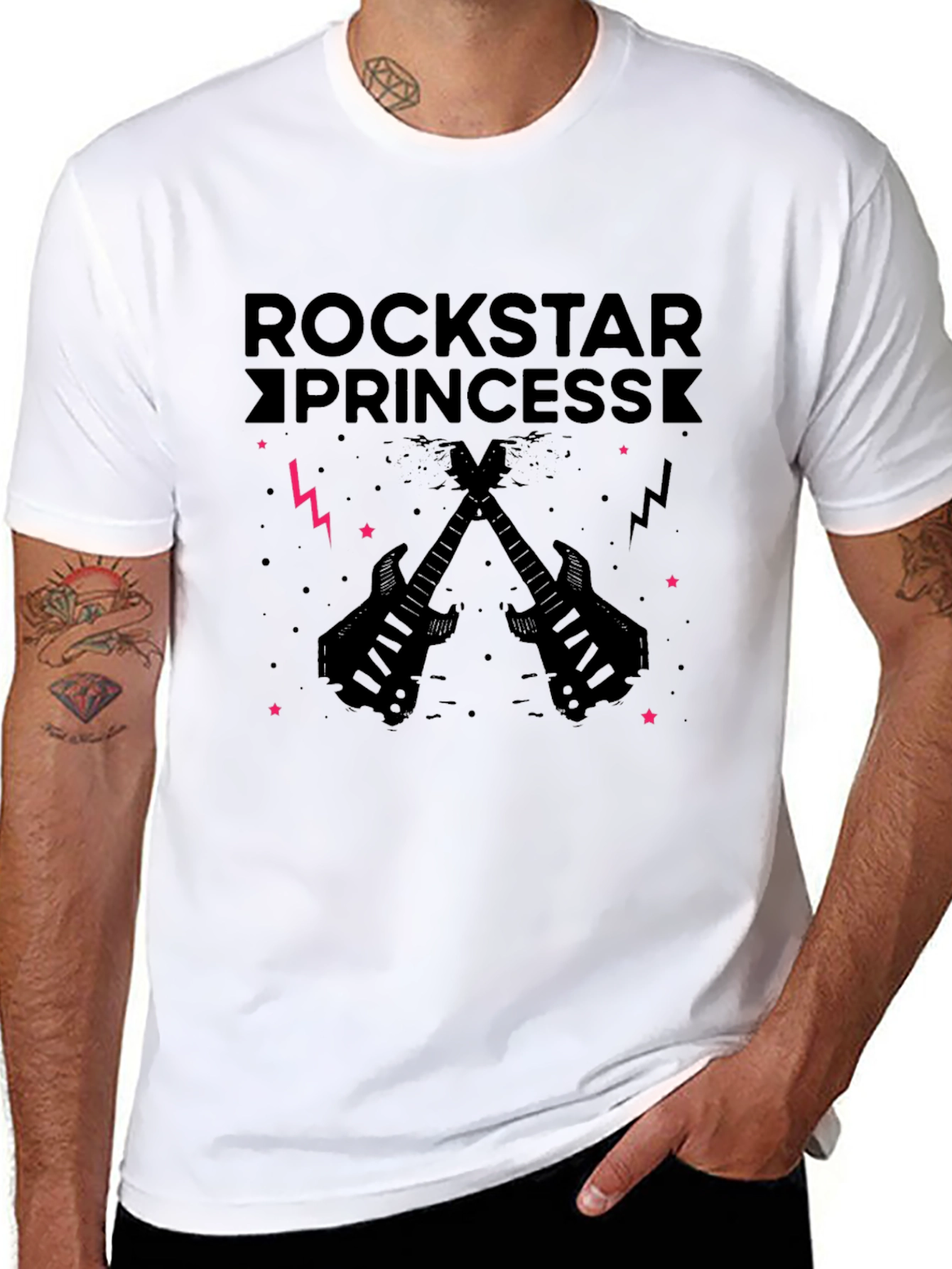 Black Rockstar Princess T-Shirt - Black Graphic Tee view 8