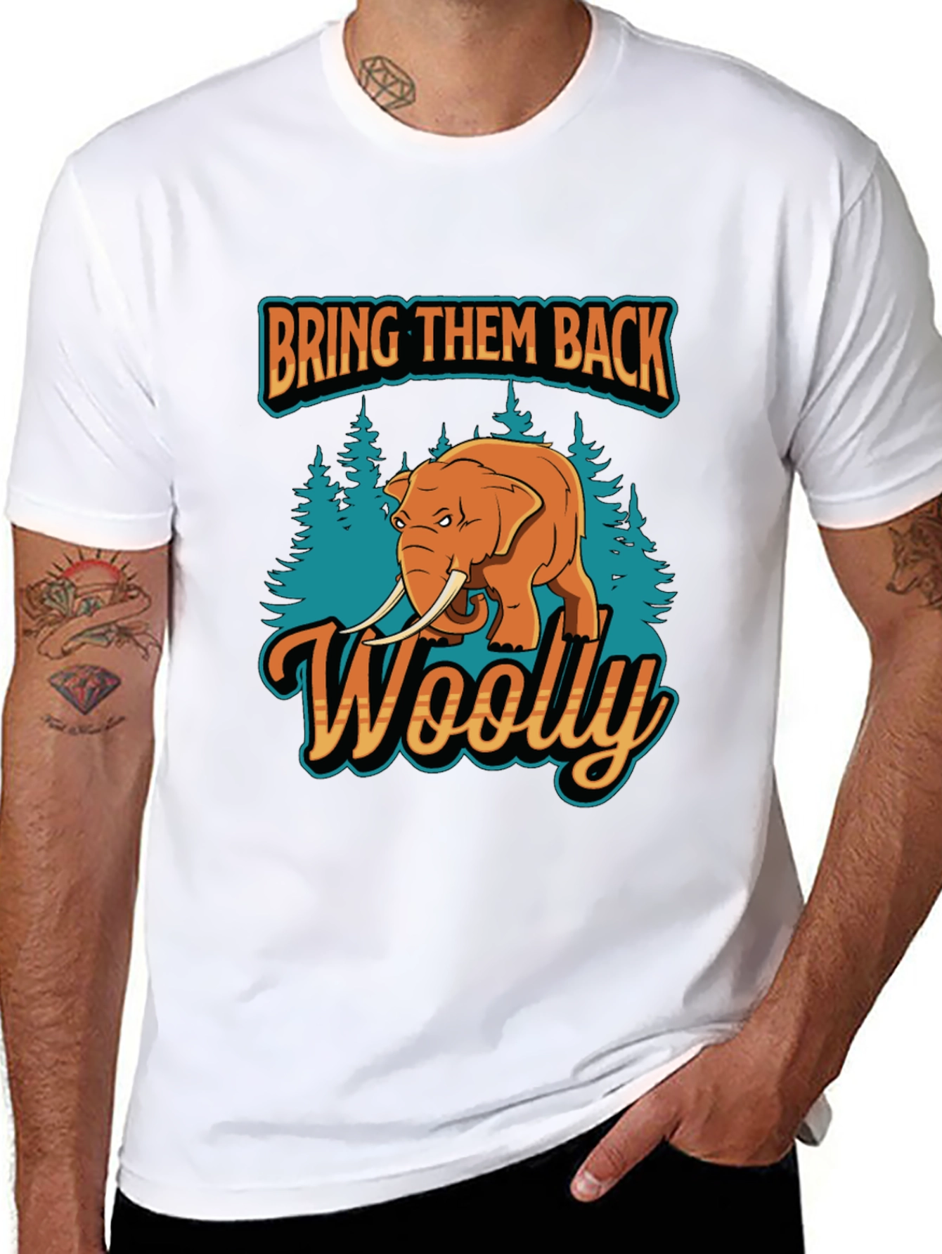 Black Bring Them Back Woolly Mammoth T-Shirt view 8