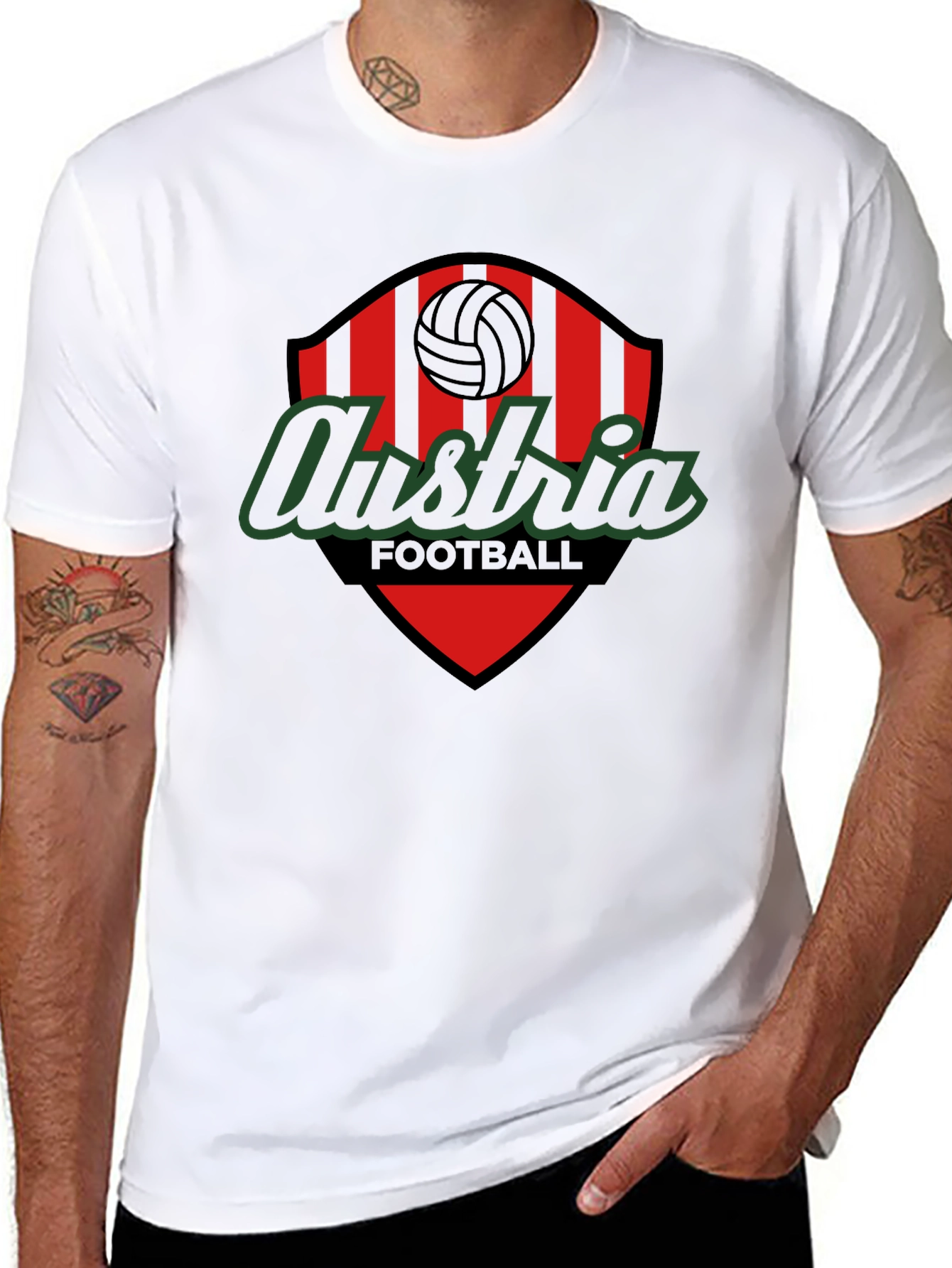 Black Austria Football T-Shirt - Soccer Fan Apparel view 8