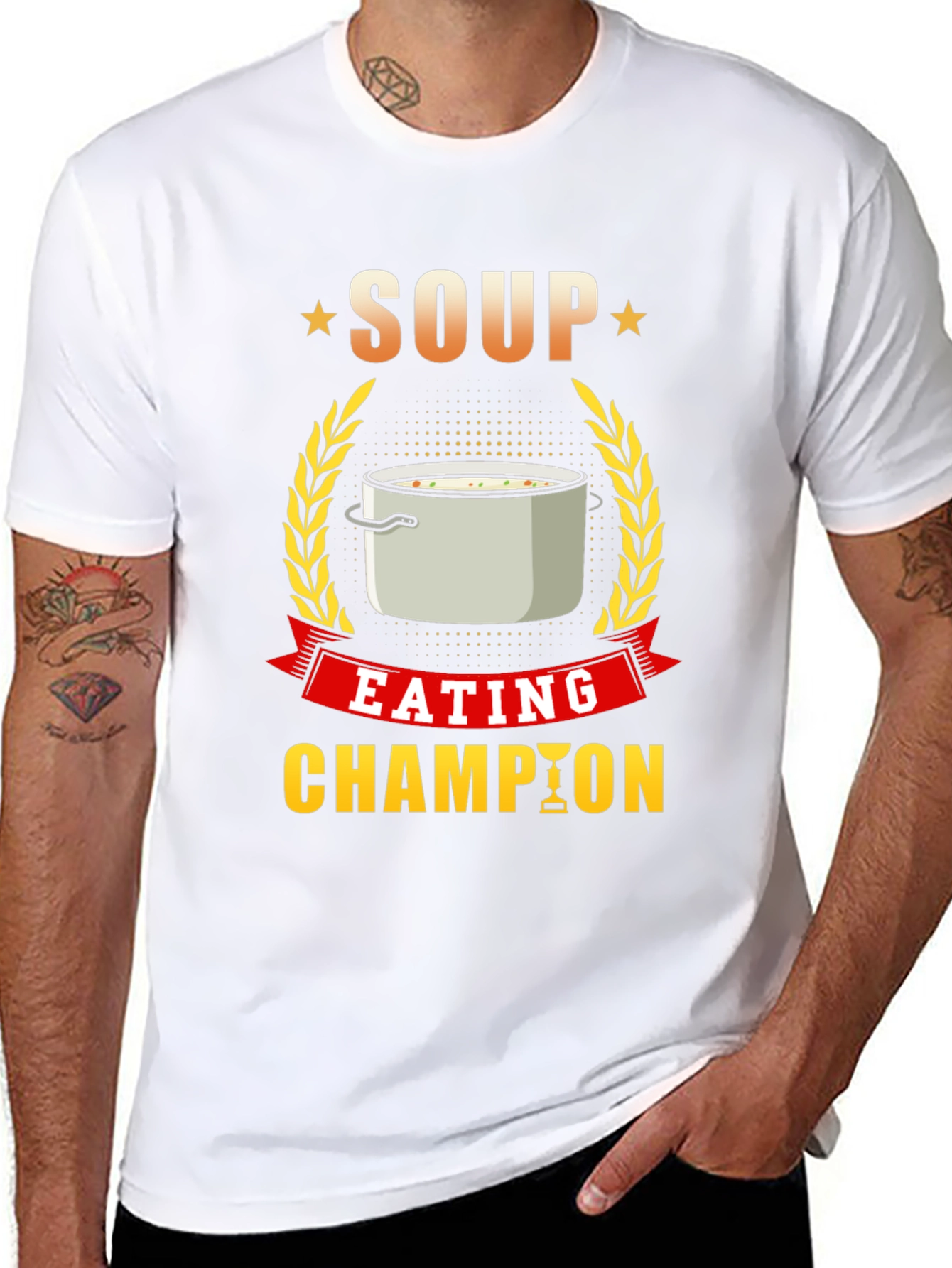 Black Soup Eating Champion T-Shirt, Funny Foodie Tee view 8