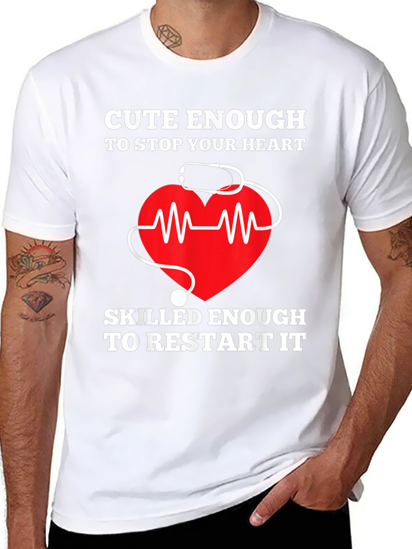 Black Cute Enough to Stop Your Heart T-Shirt view 8