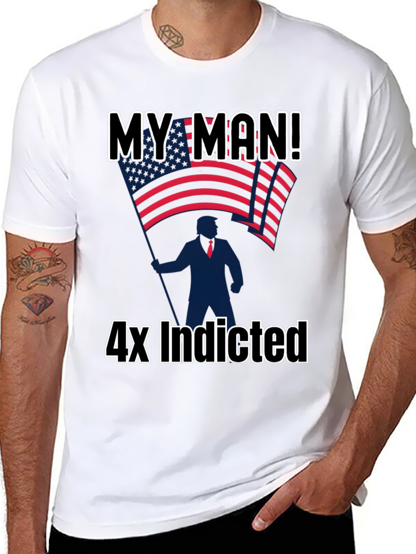 Black My Man! 4x Indicted Graphic T-Shirt view 8