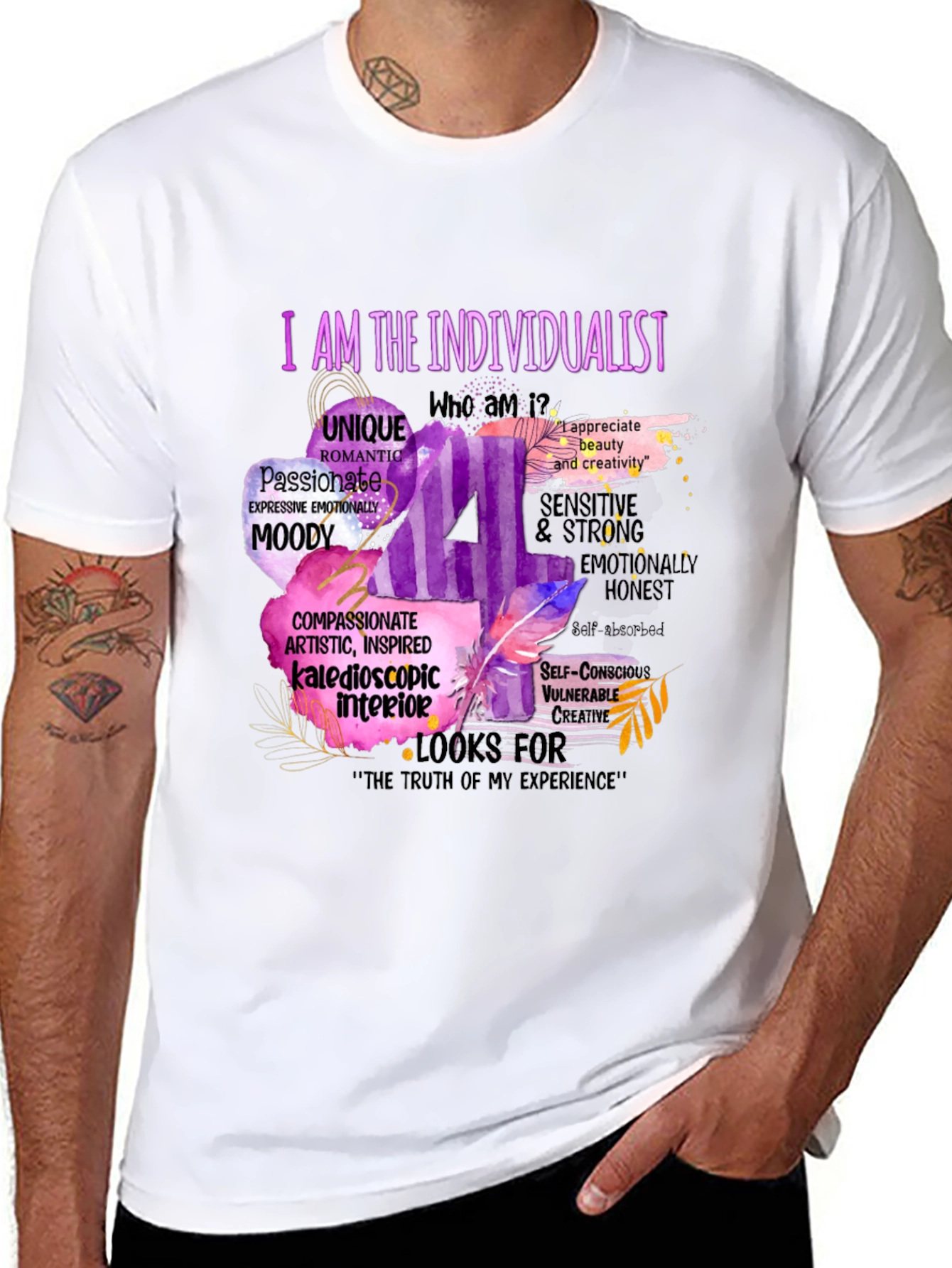 Black Individualist Graphic T-Shirt - Express Yourself! view 8