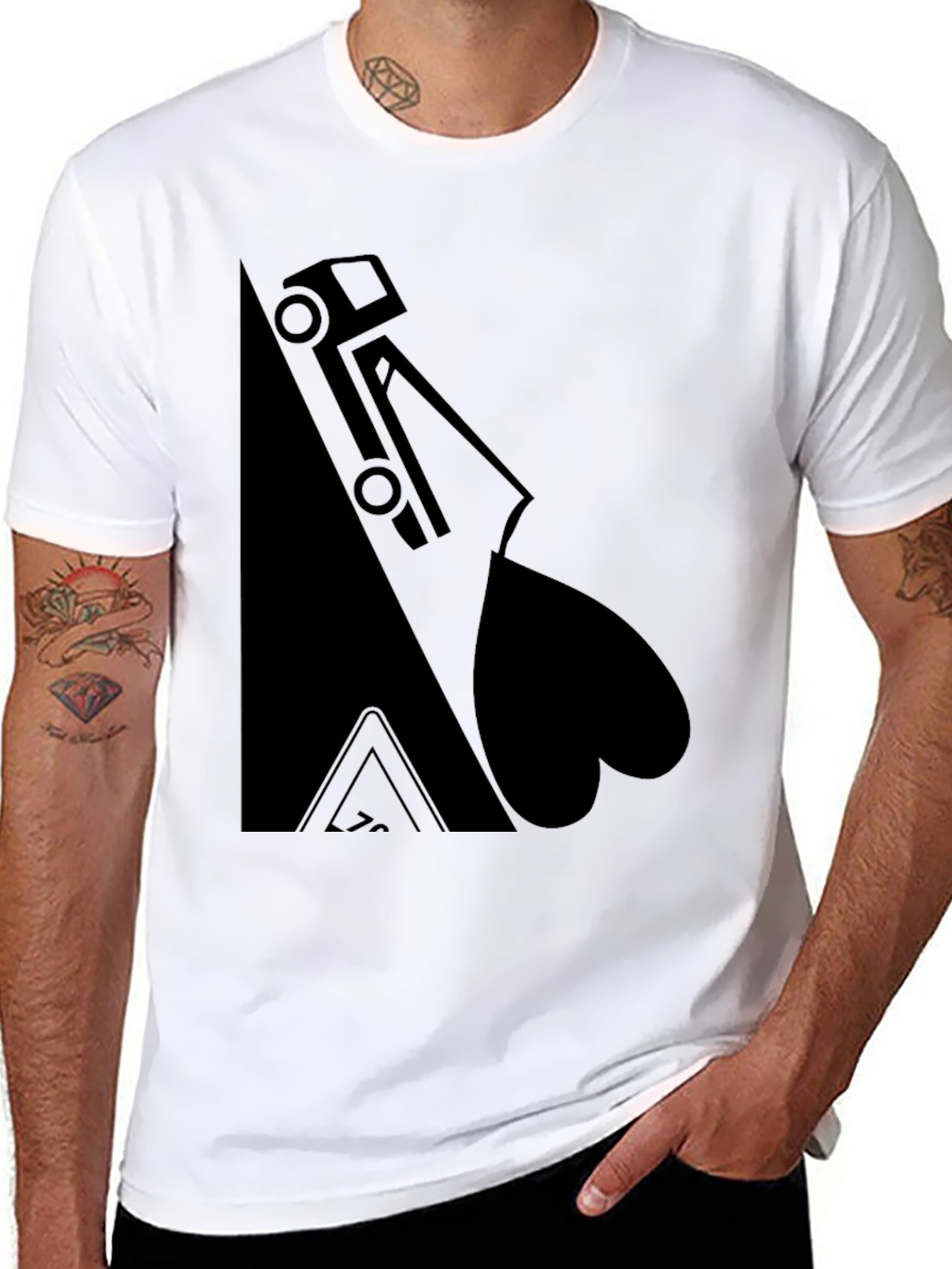 Black Truck & Heart Black T-Shirt view 8