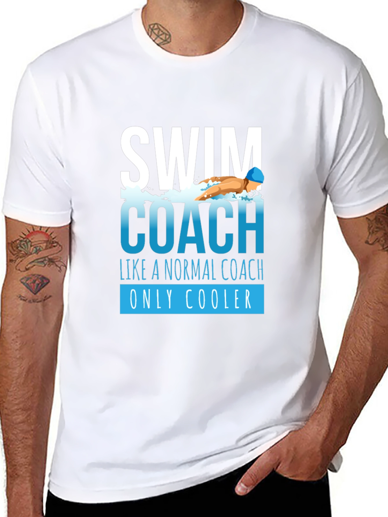 Swim Coach Graphic T-Shirt - Cool Coaching Apparel - 8