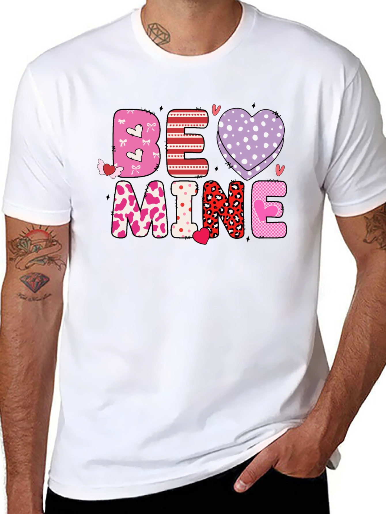 Black Be Mine Valentine's Graphic Tee view 8