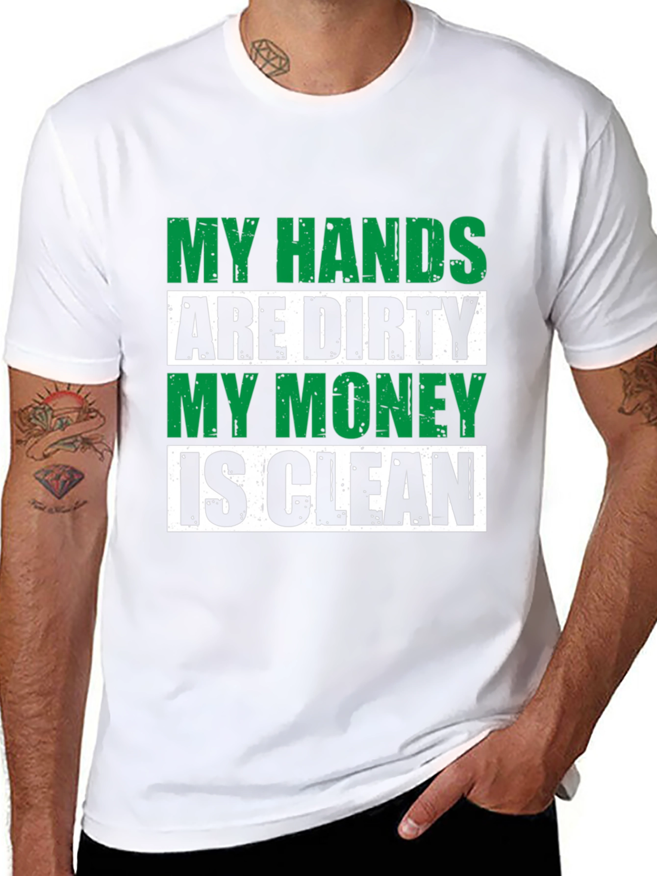 Black My Hands Are Dirty, My Money Is Clean Graphic Tee view 8