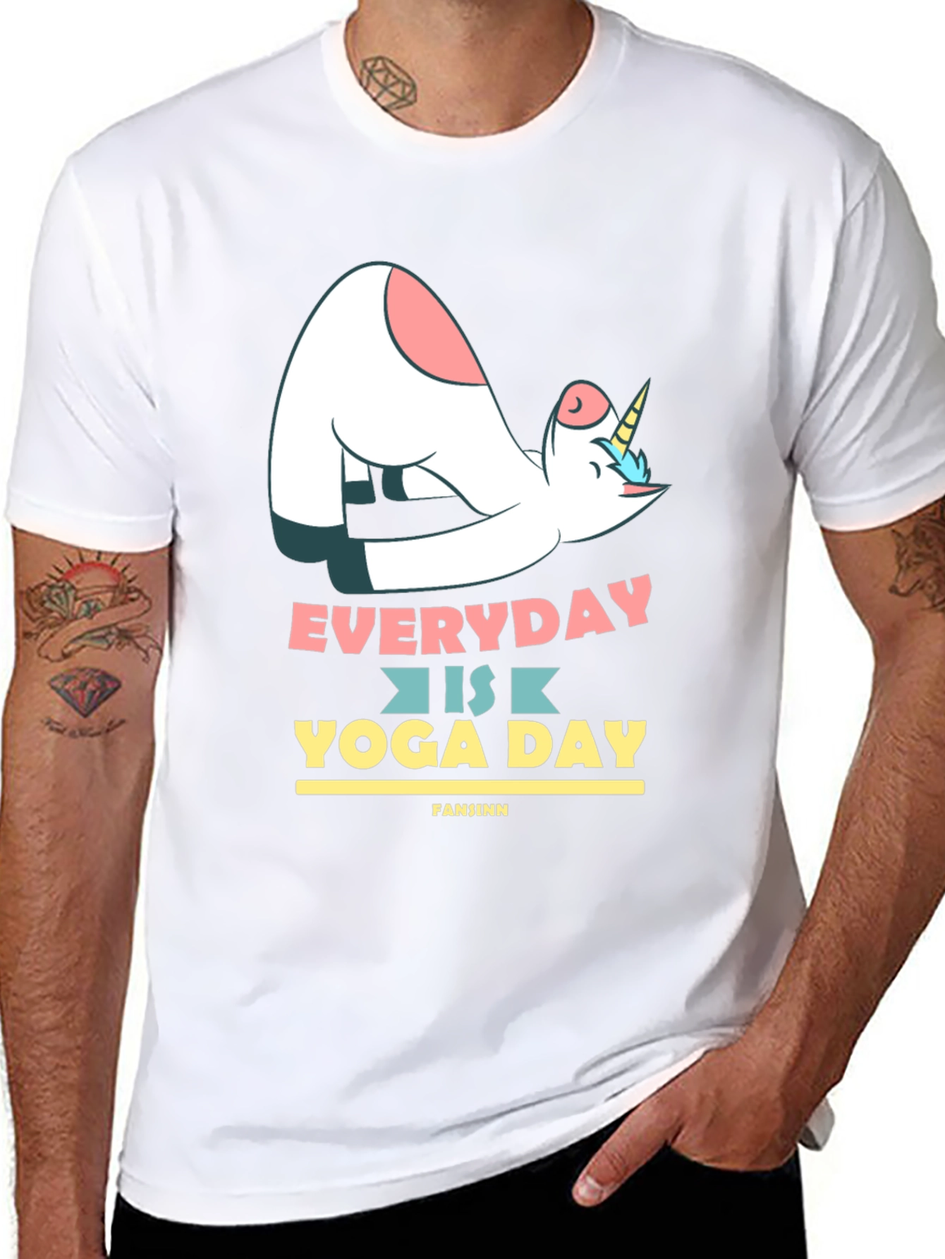 Black Unicorn Yoga T-Shirt - Everyday is Yoga Day Tee view 8