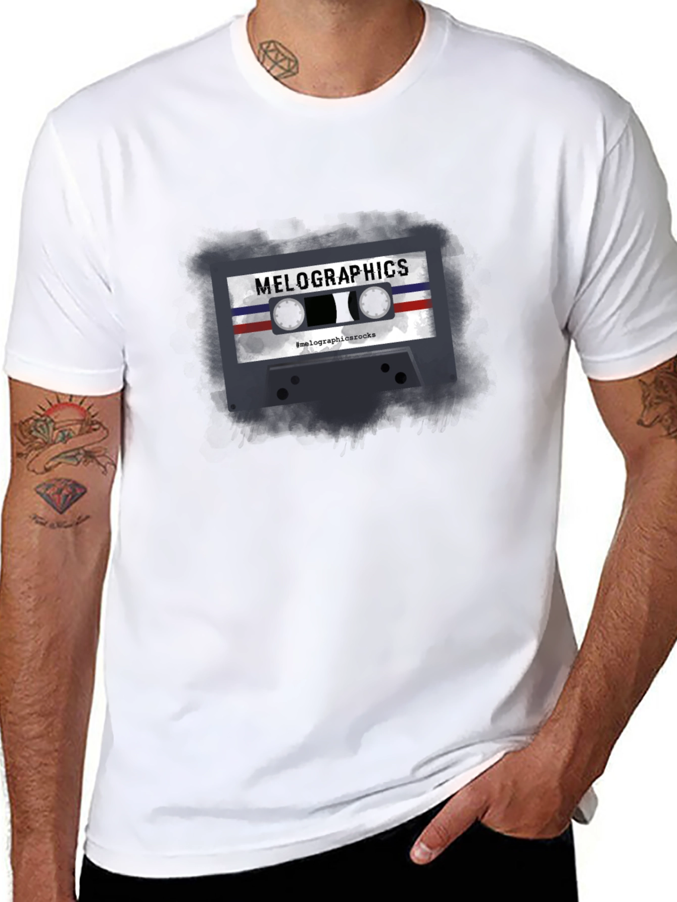Black Retro Cassette Tape Graphic T-Shirt view 8