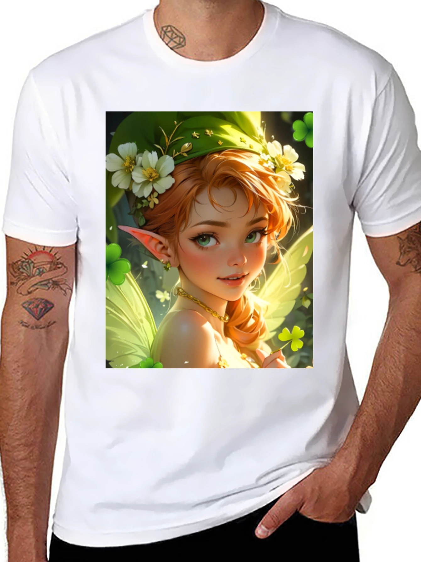 Black St. Patrick's Day Fairycore Graphic Tee view 8