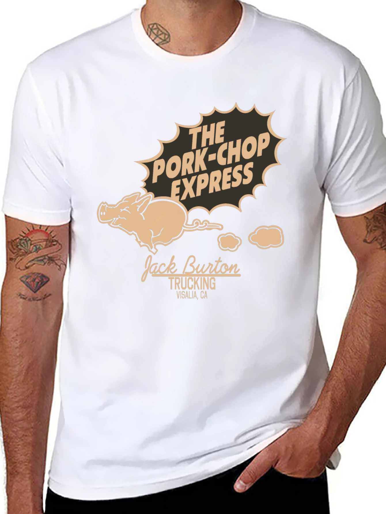 Black Pork-Chop Express T-Shirt - Jack Burton Trucking Tee view 8
