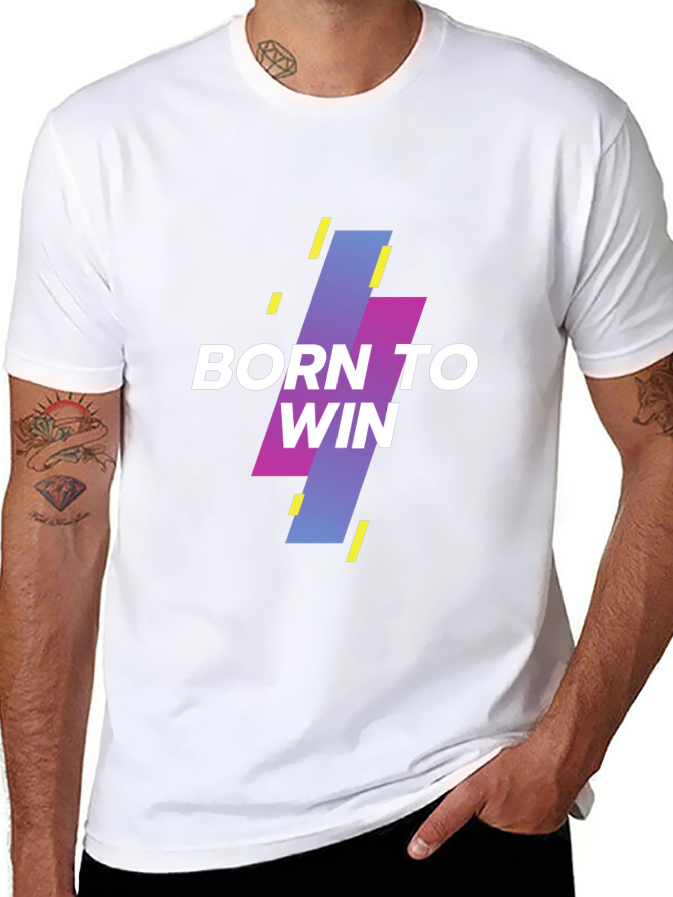 Black Born to Win Graphic Tee - Stylish Black T-Shirt view 8