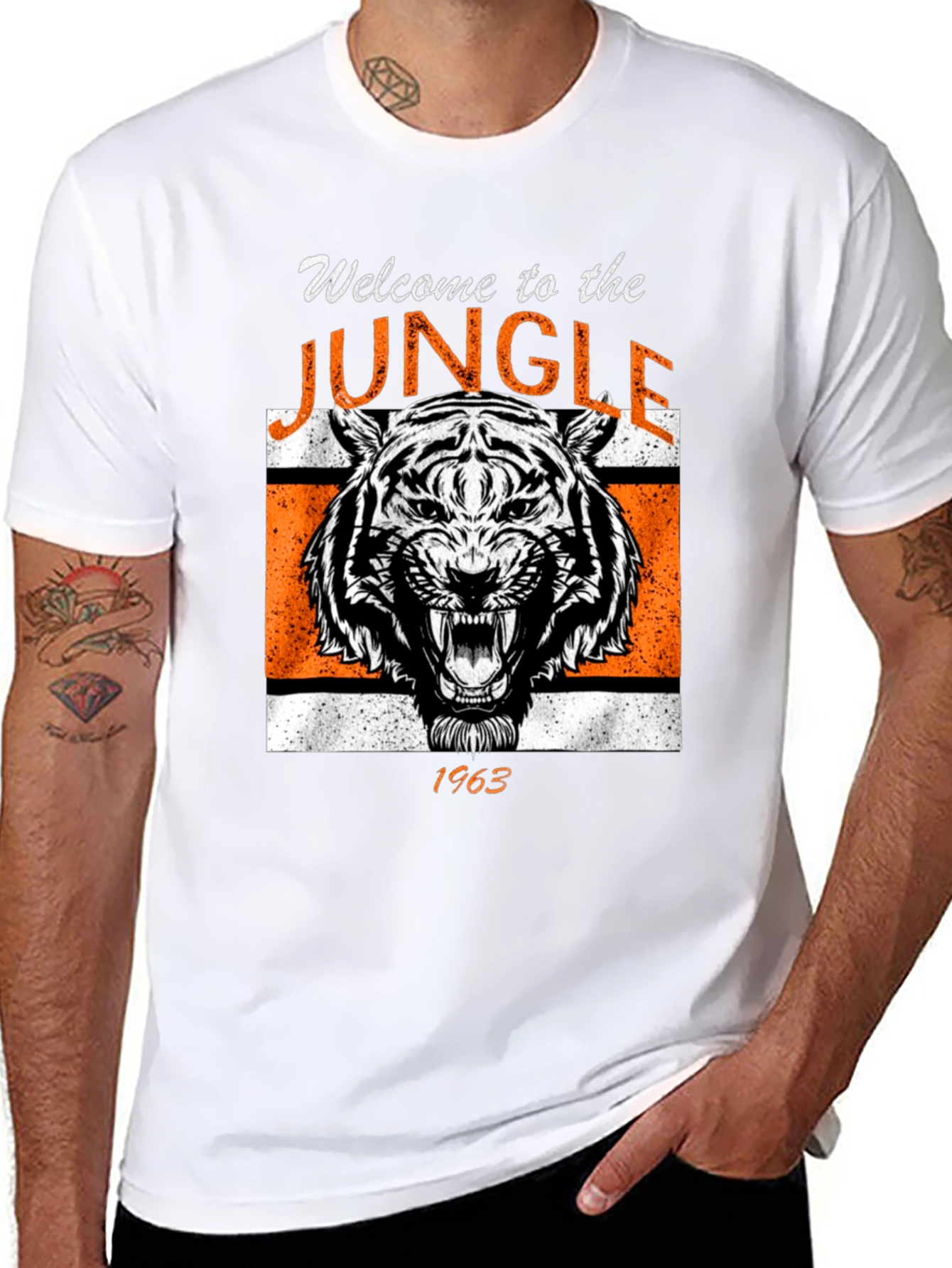 Black Welcome to the Jungle 1963 Tiger Graphic Tee view 8