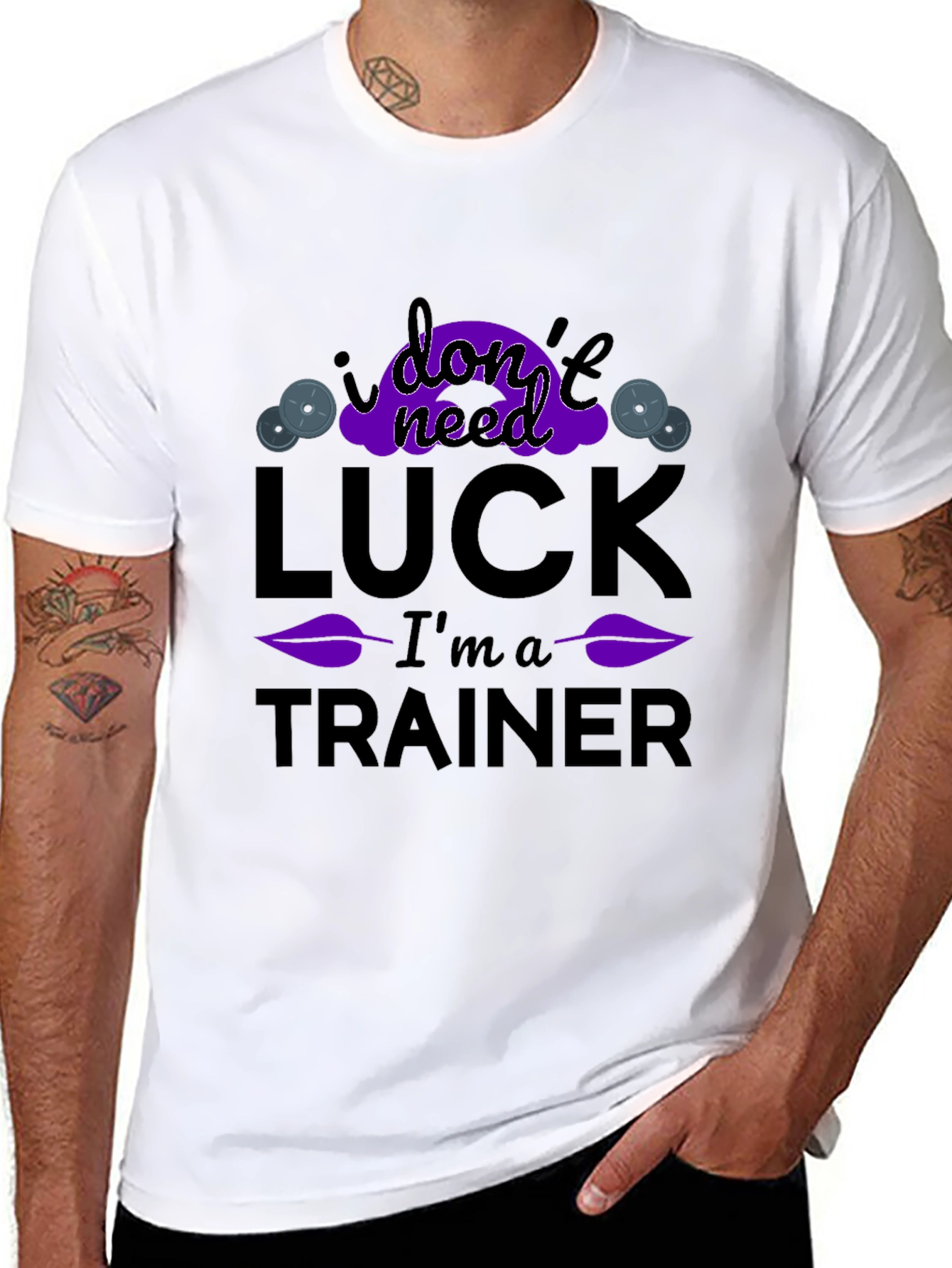 Black I Don't Need Luck I'm A Trainer T-Shirt view 8