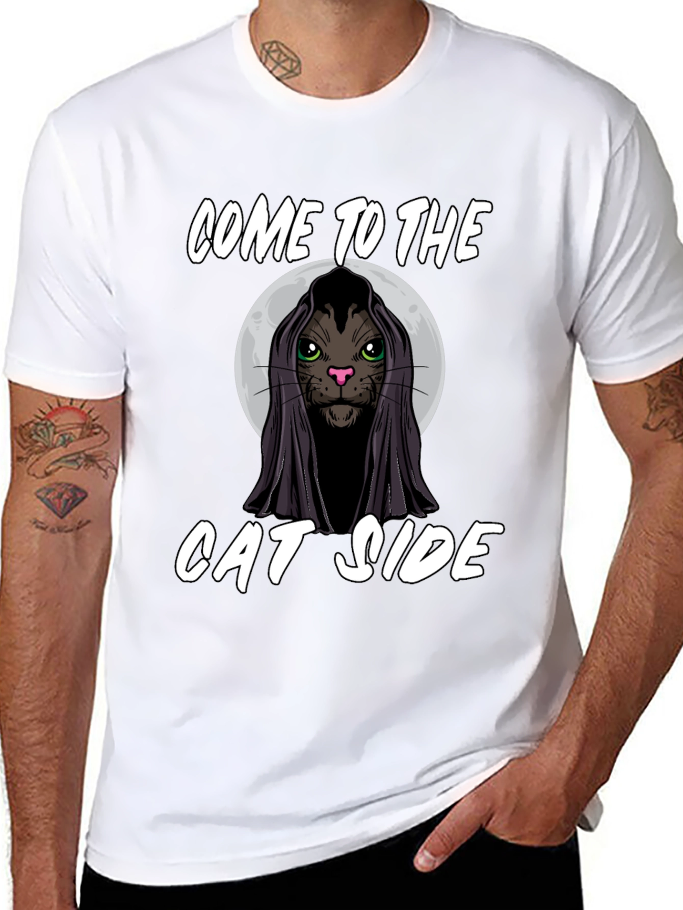 Black Come to the Cat Side Black T-Shirt view 8