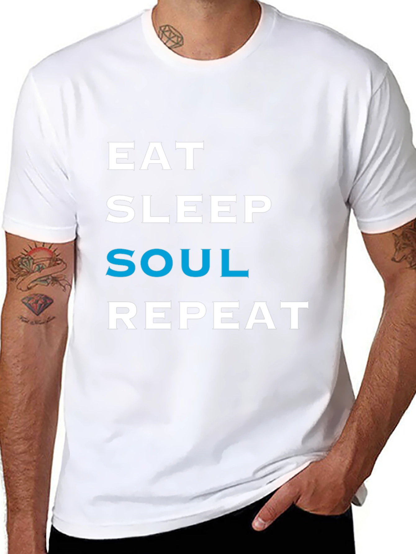 Black Eat Sleep Soul Repeat T-Shirt - Black Casual Tee view 8