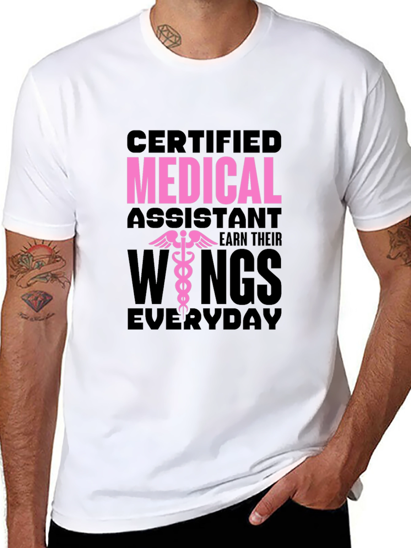 Black Certified Medical Assistant T-Shirt view 8