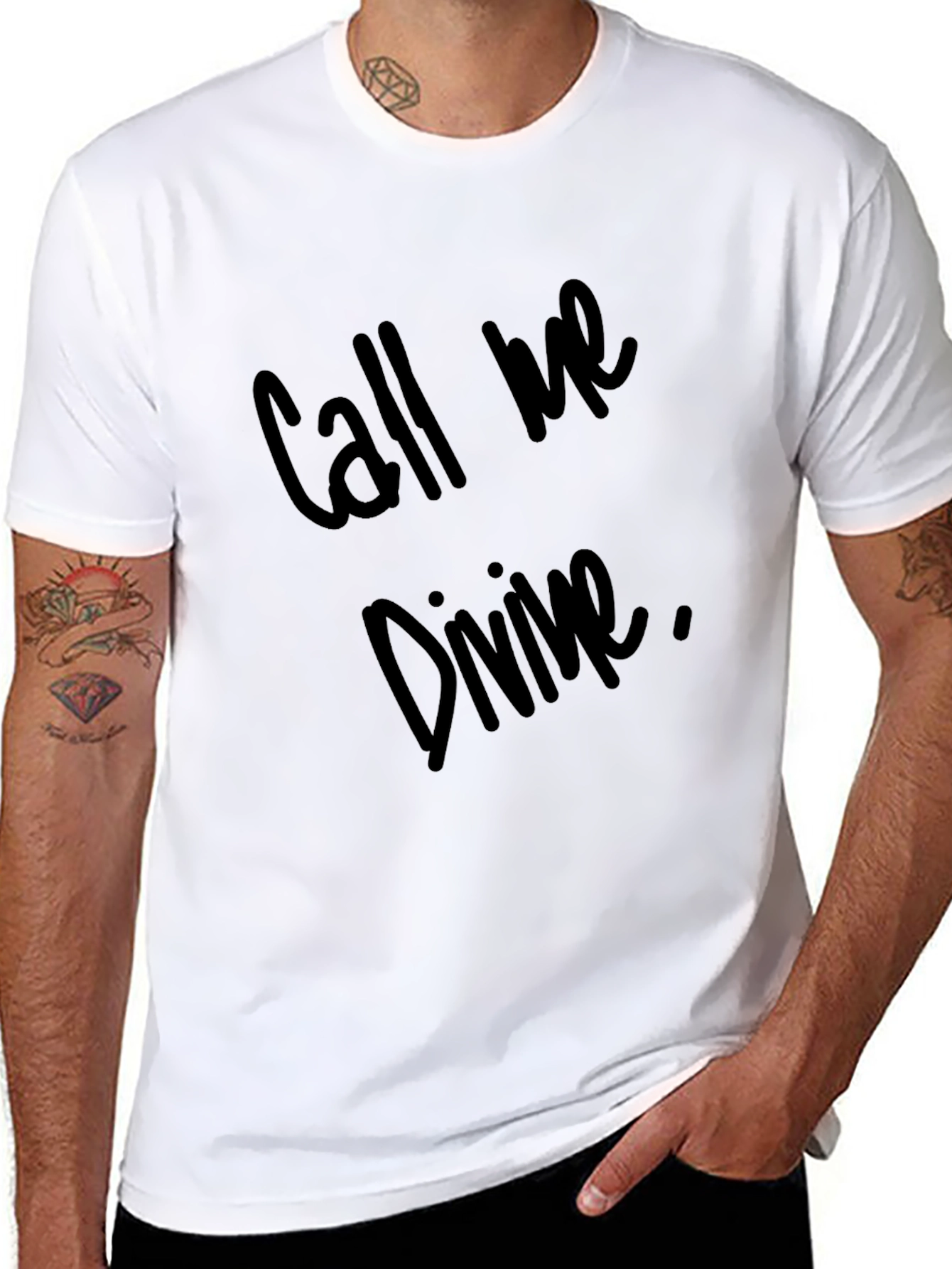 Black Call Me Divine Black T-Shirt view 8