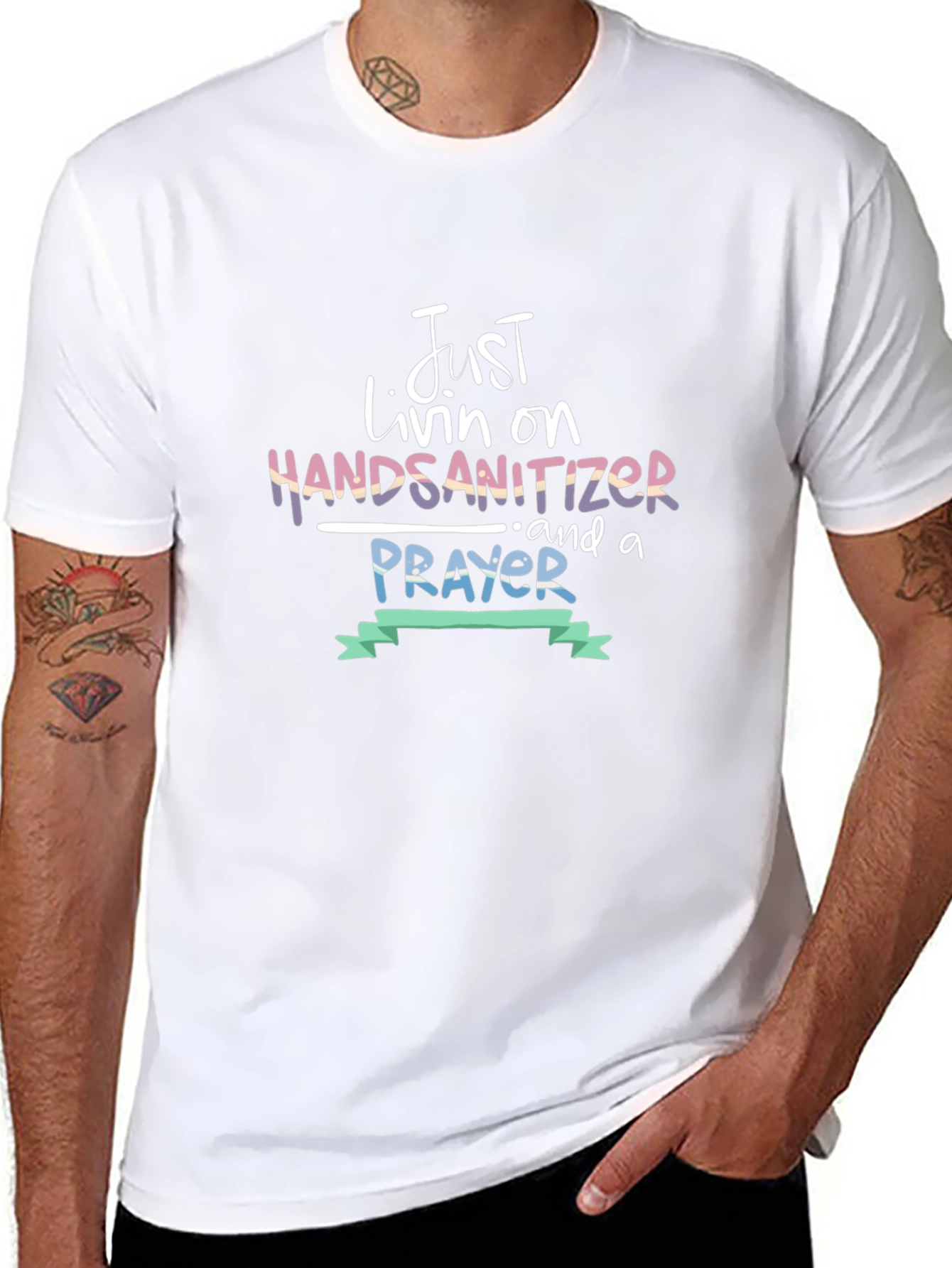 Black Just Livin' on Hand Sanitizer Tee view 8
