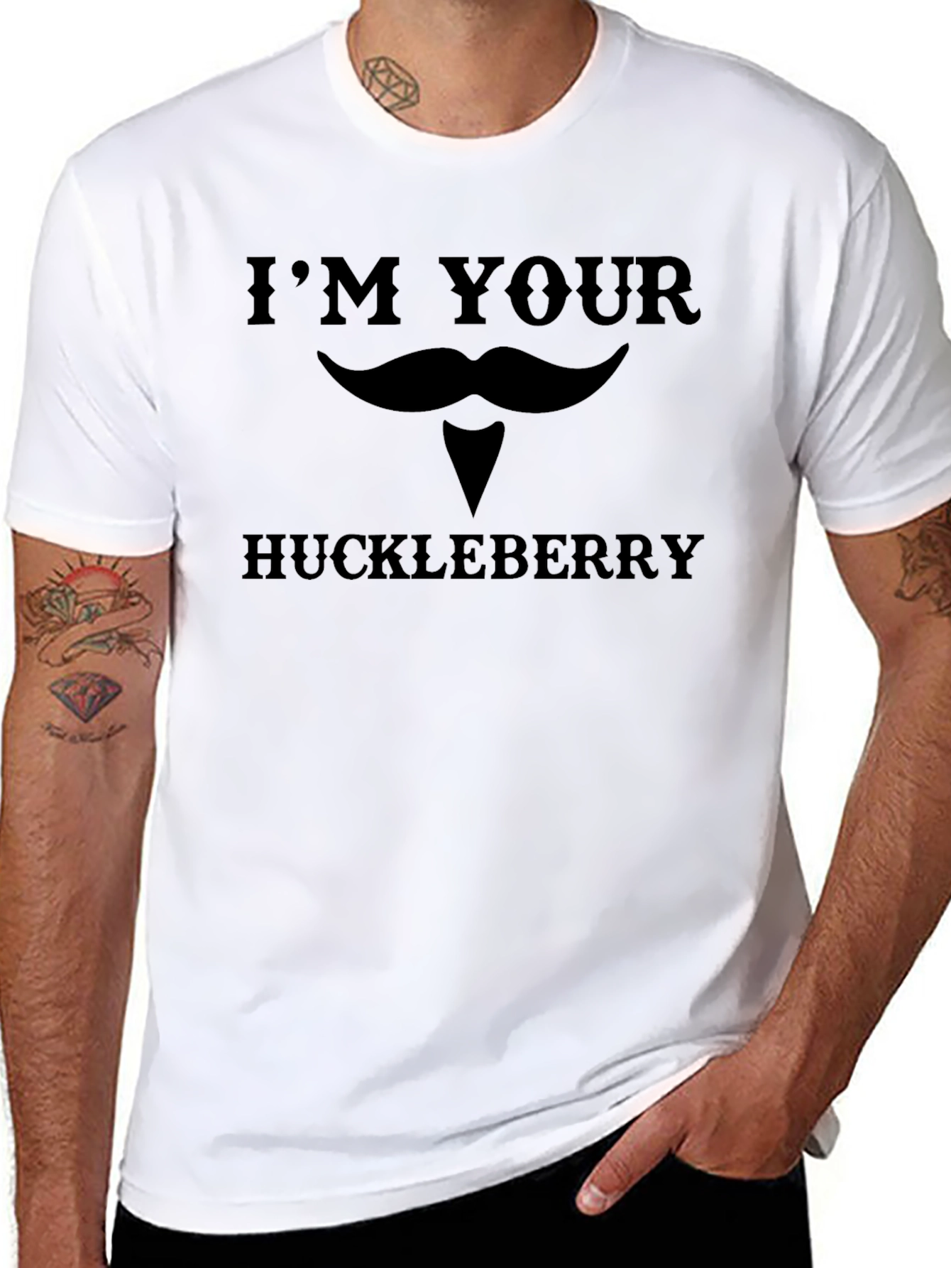 Black I'm Your Huckleberry T-Shirt Funny Western Graphic Tee view 8