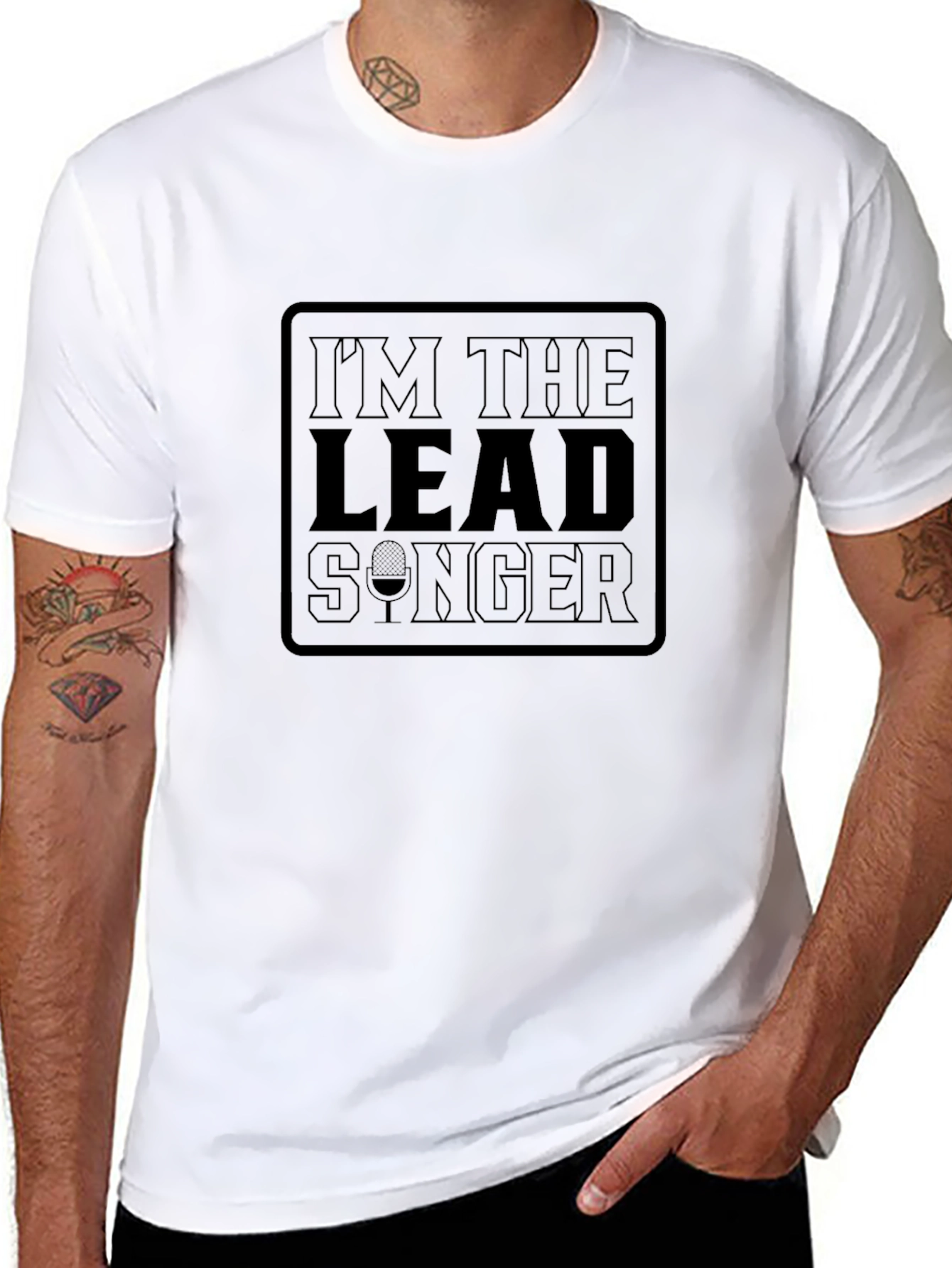 Black Lead Singer T-Shirt - Musical Humor Tee view 8
