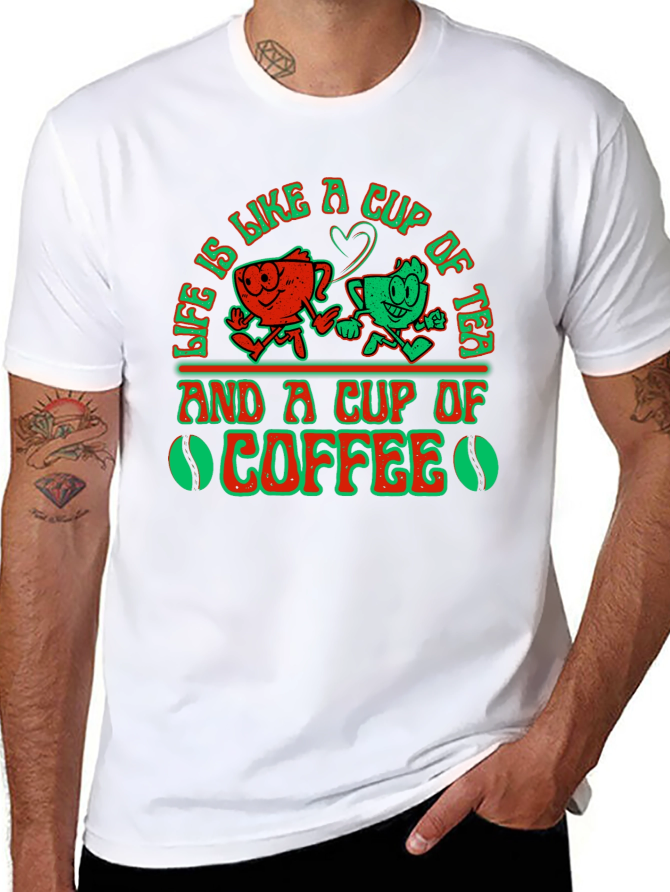 Black Life Is Like A Cup of Tea and Coffee Graphic T-Shirt view 8